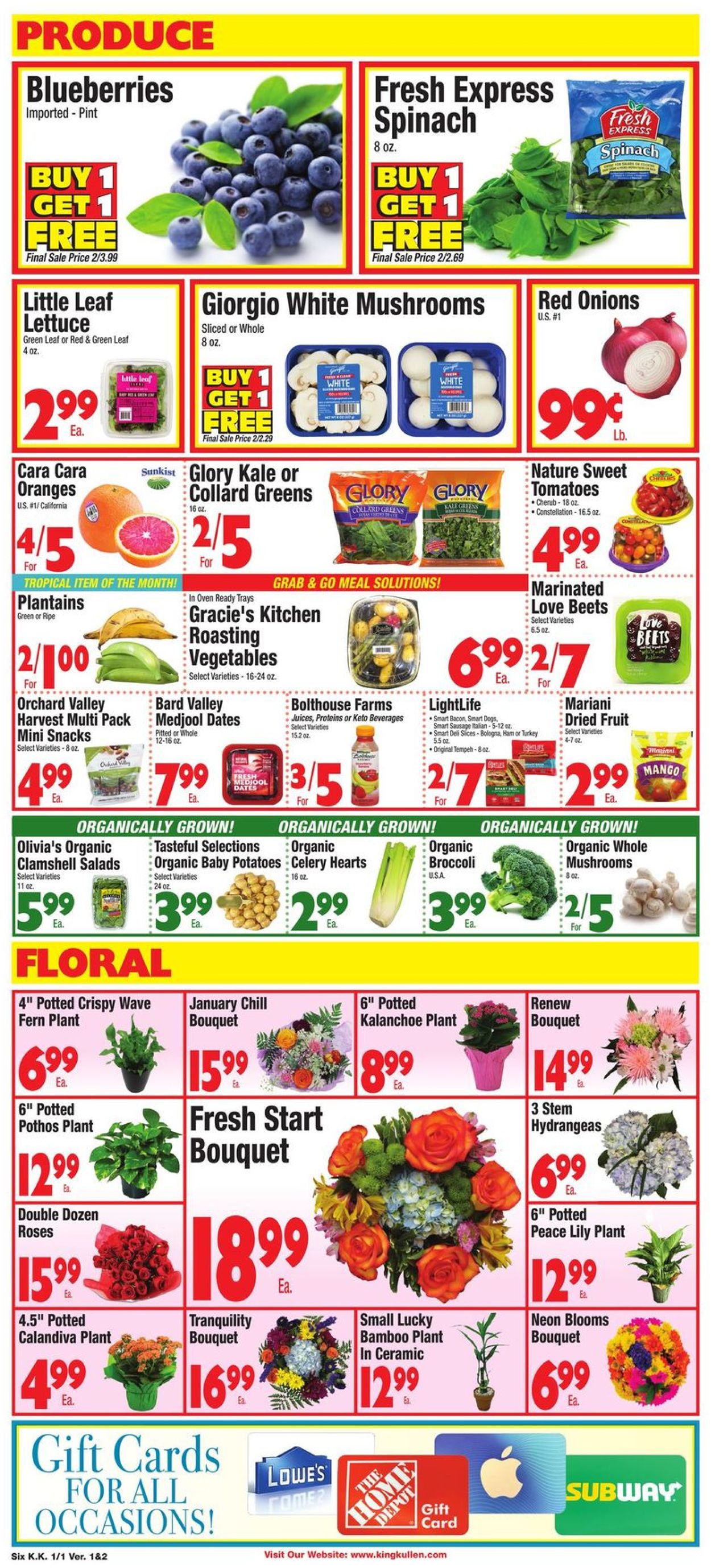 King Kullen Ad from 01/01/2021