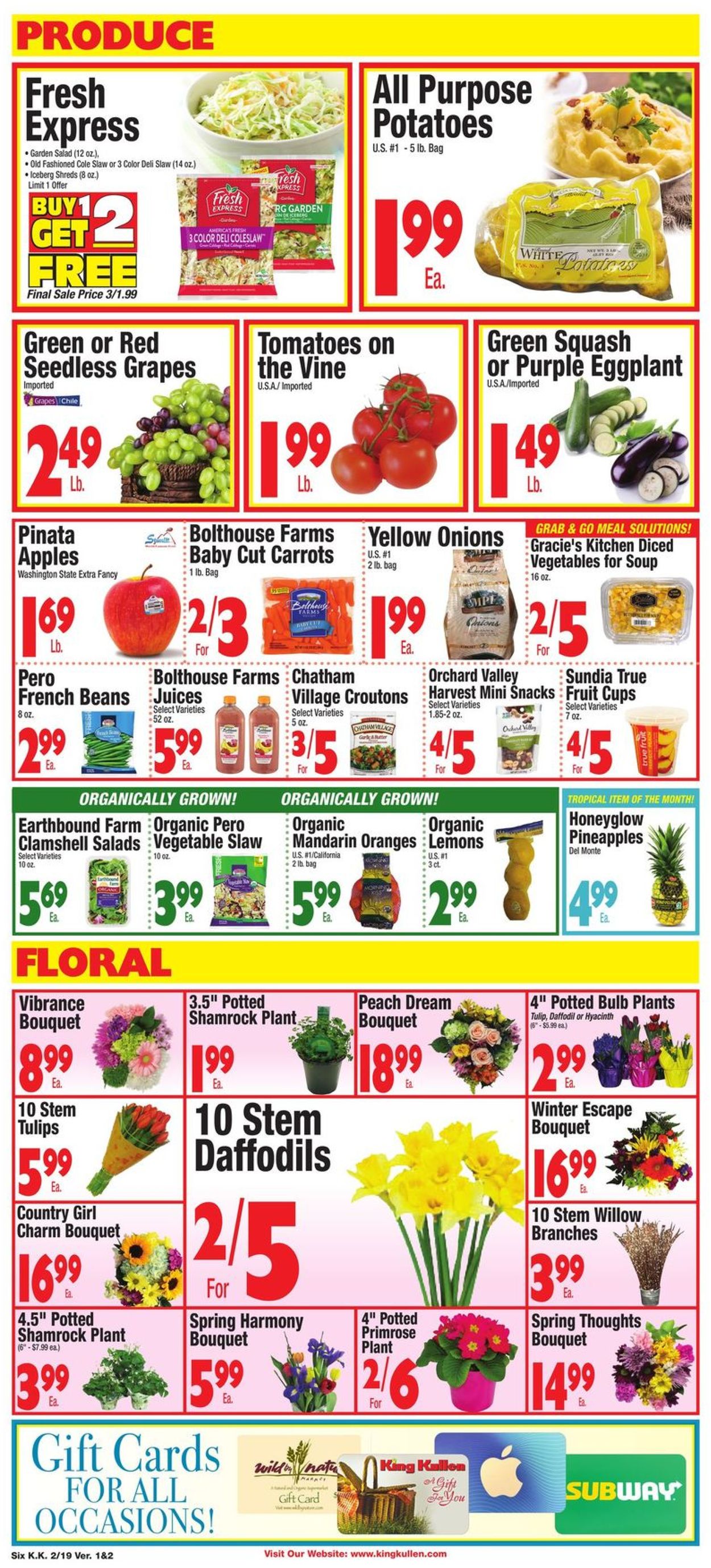 King Kullen Ad from 02/19/2021