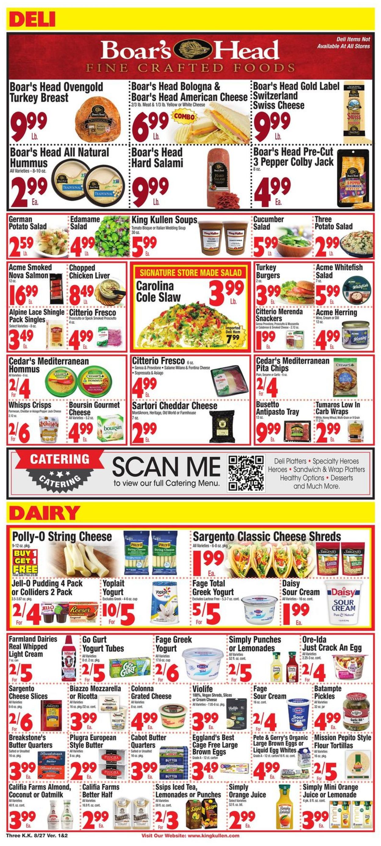 King Kullen Ad from 08/27/2021