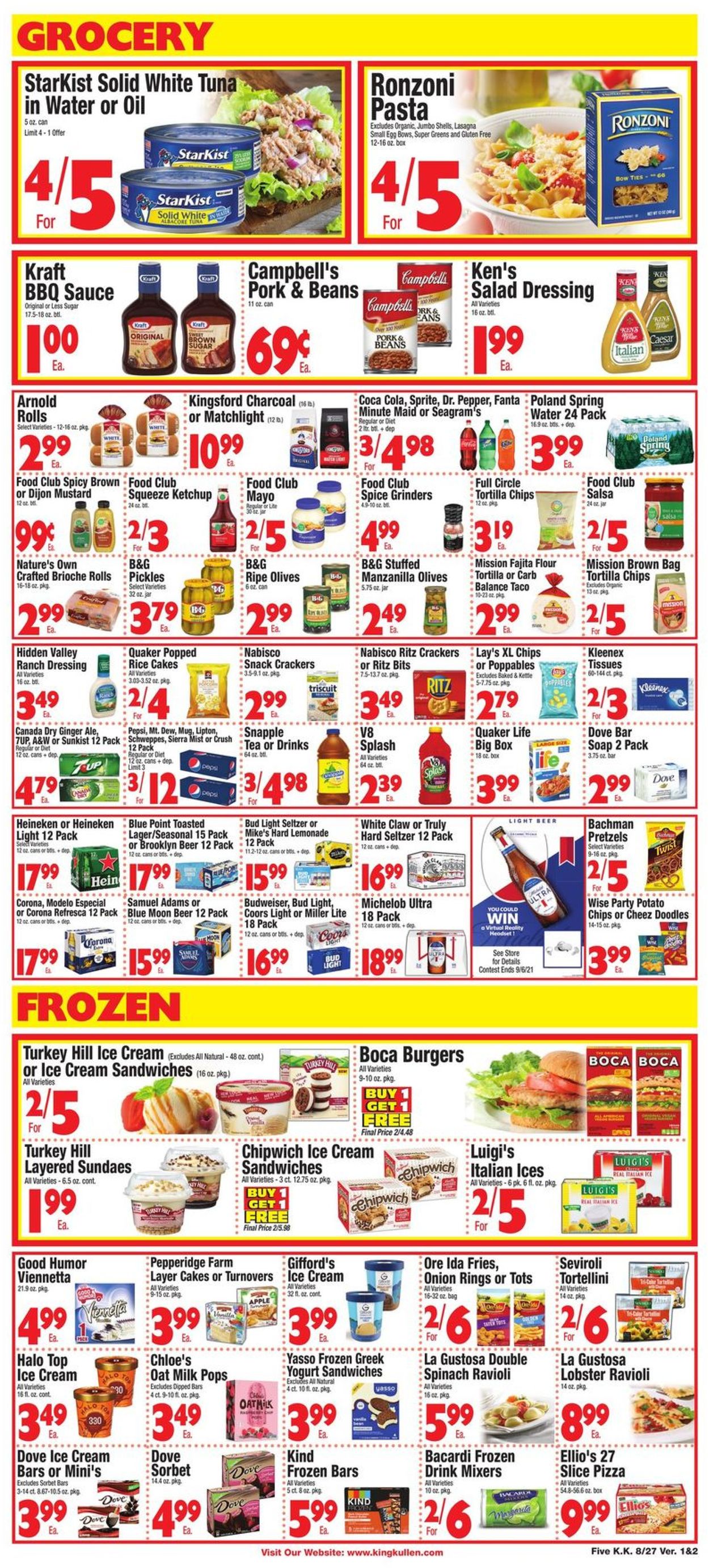 King Kullen Ad from 08/27/2021