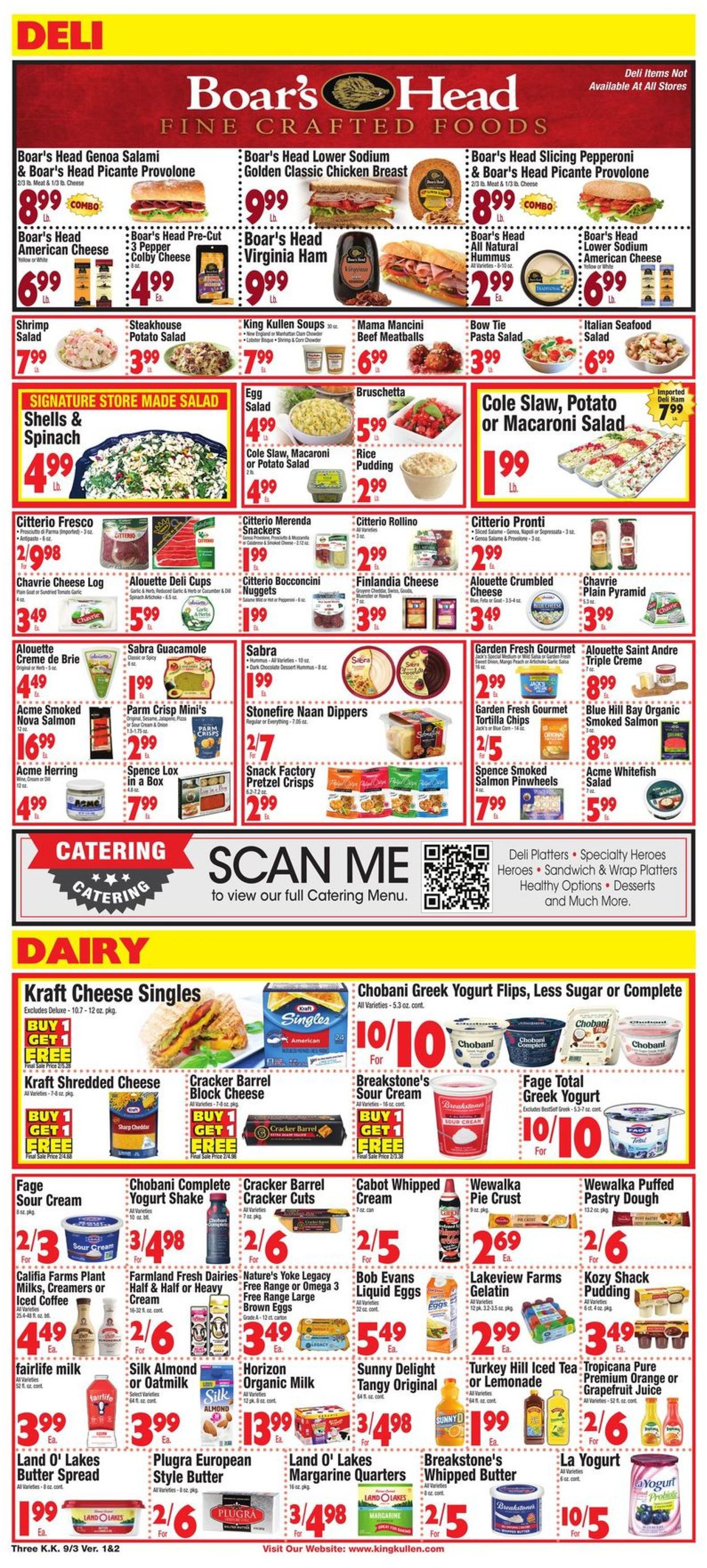 King Kullen Ad from 09/03/2021