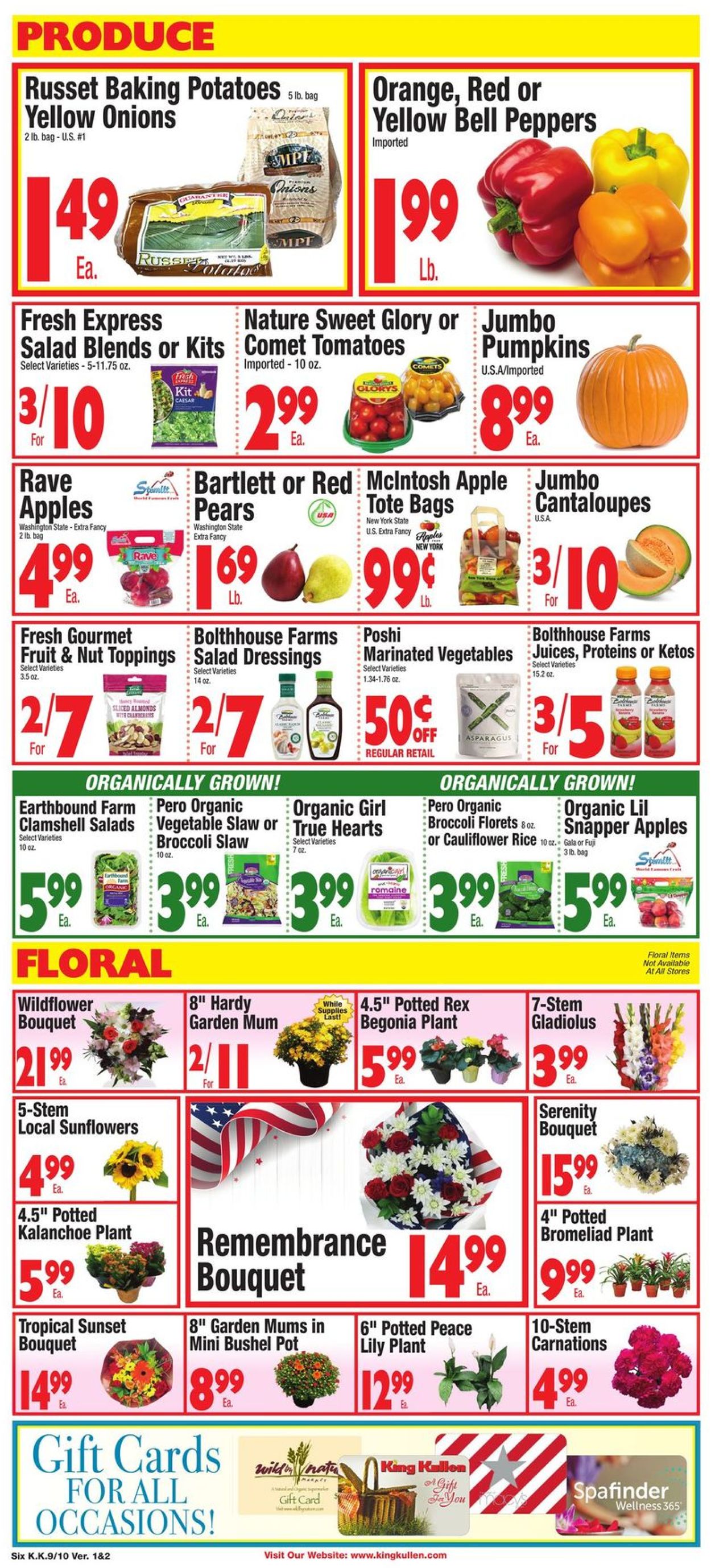 King Kullen Ad from 09/10/2021