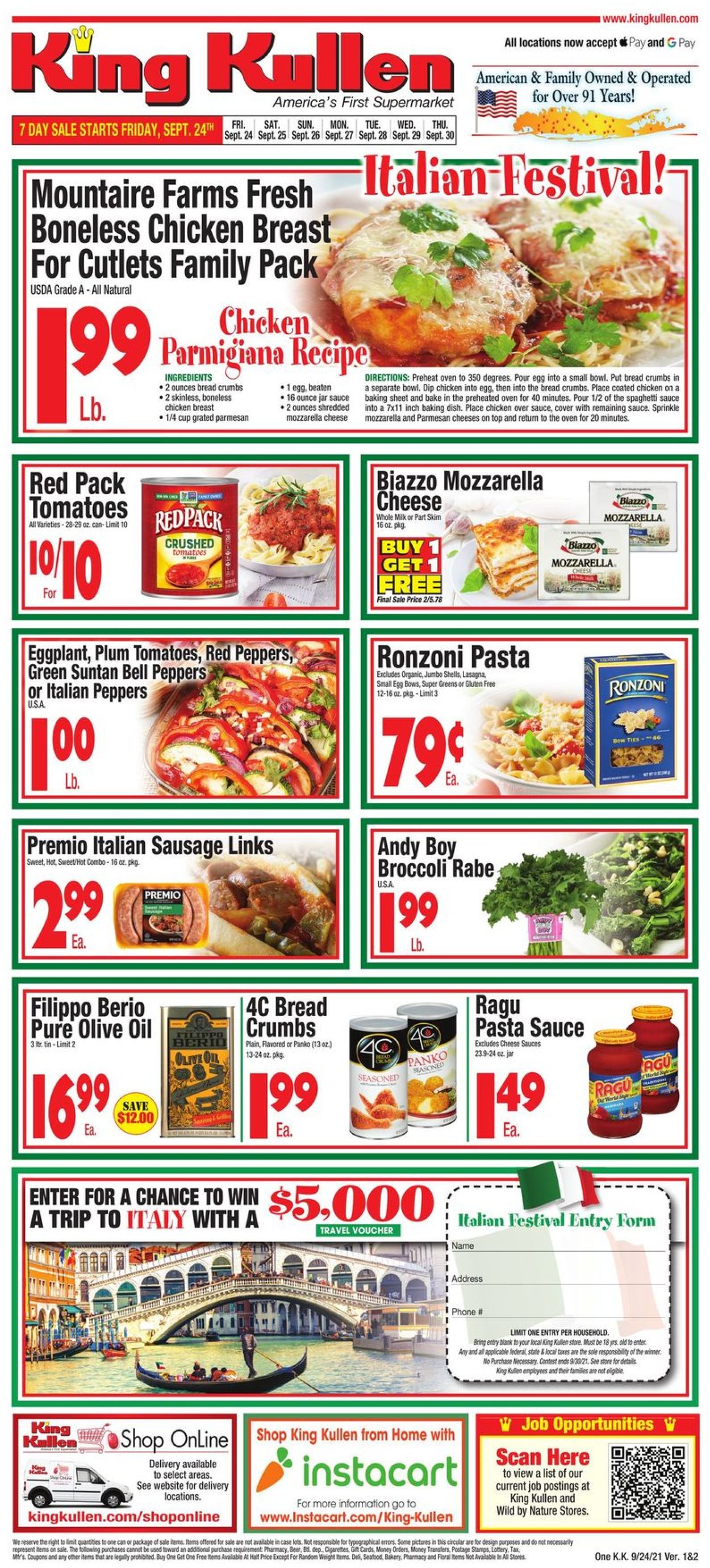 King Kullen Ad from 09/24/2021