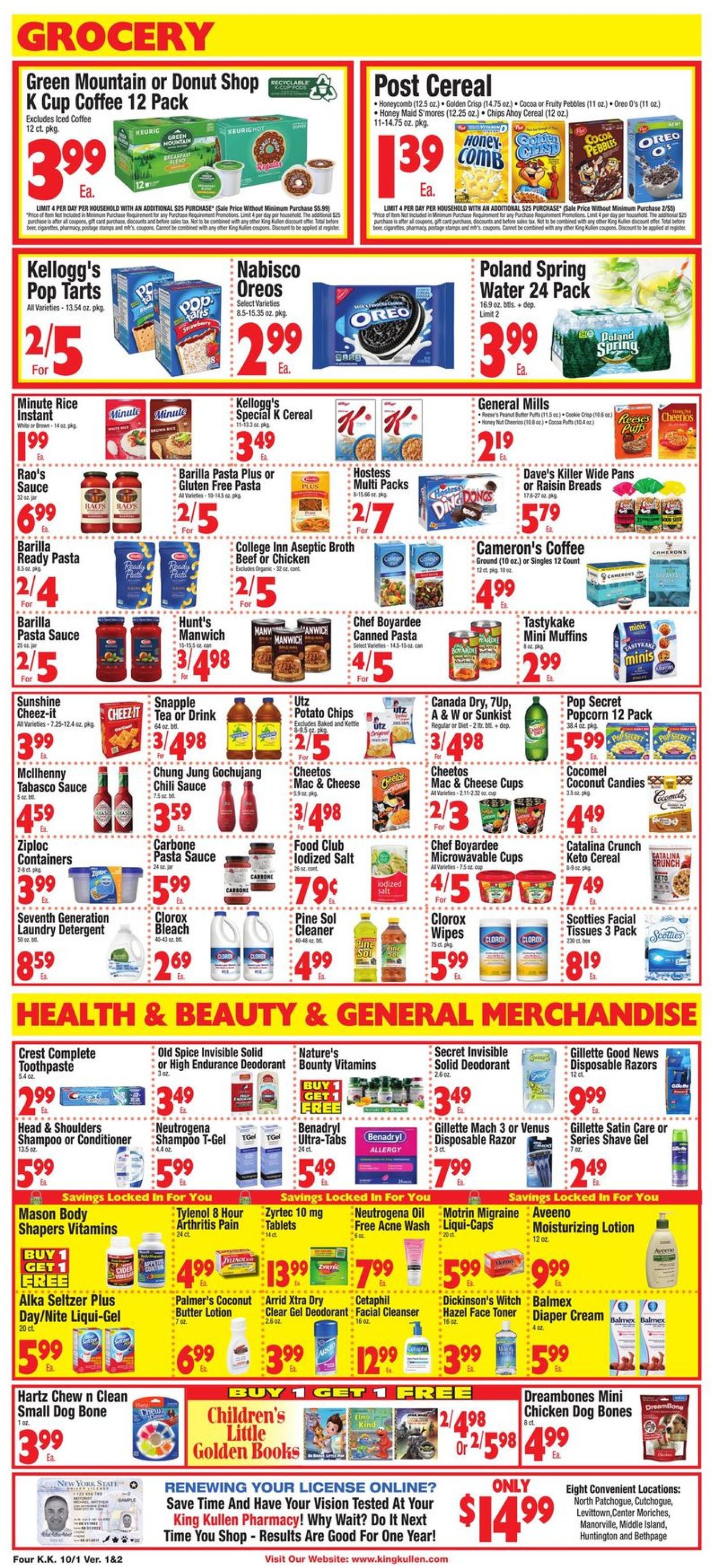 King Kullen Ad from 10/01/2021
