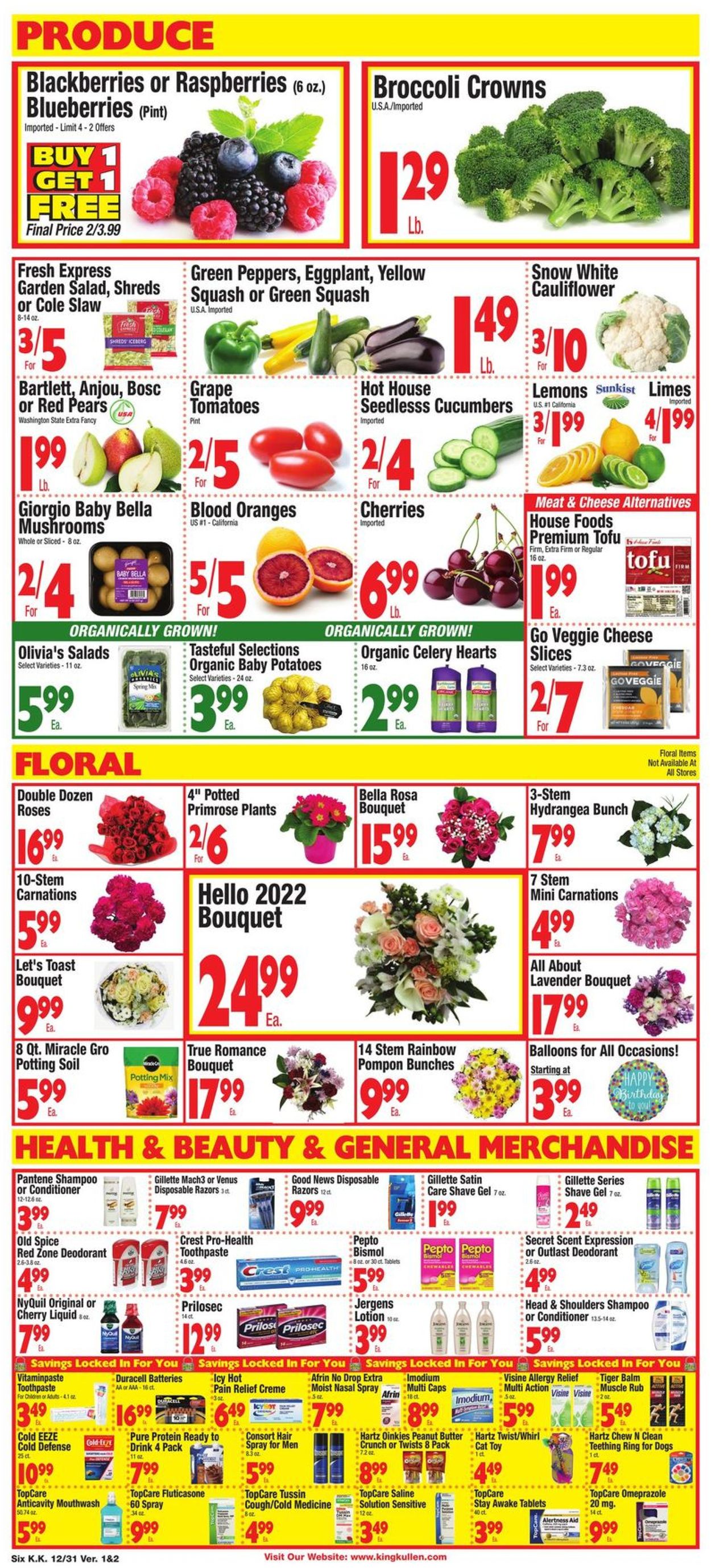 King Kullen Ad from 12/31/2021
