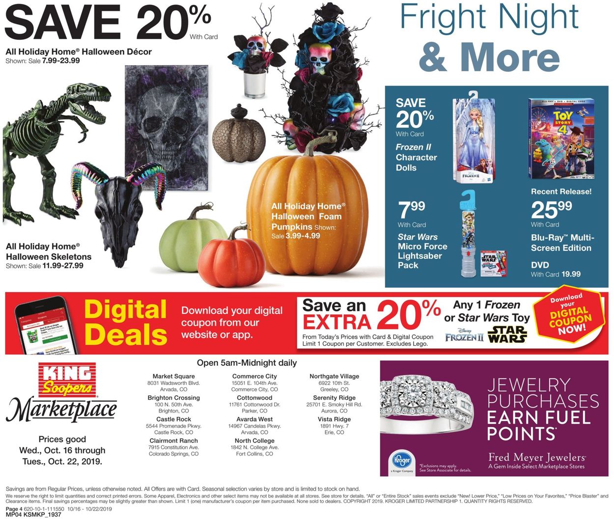 King Soopers Ad from 10/16/2019
