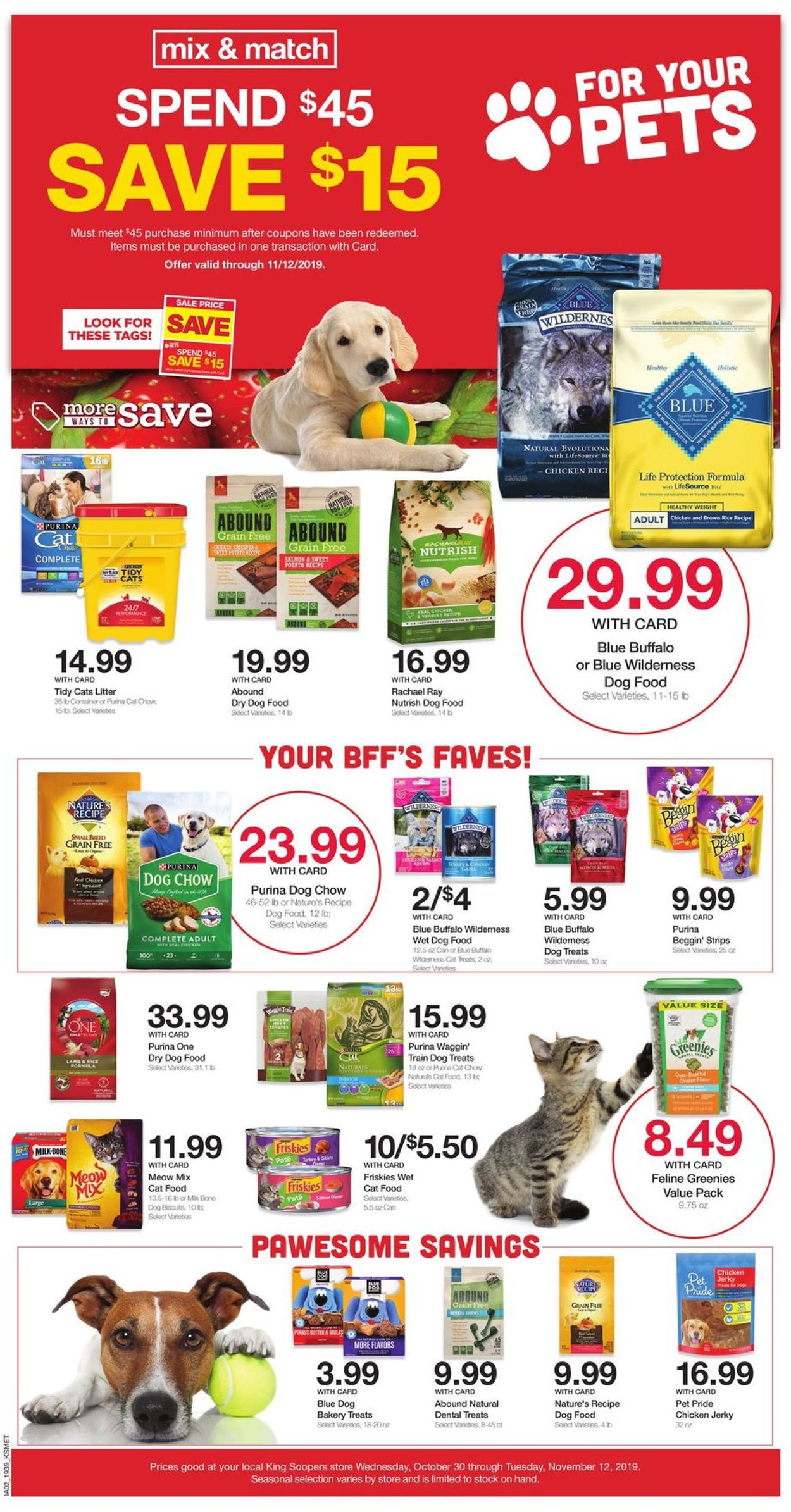 King Soopers Ad from 10/30/2019