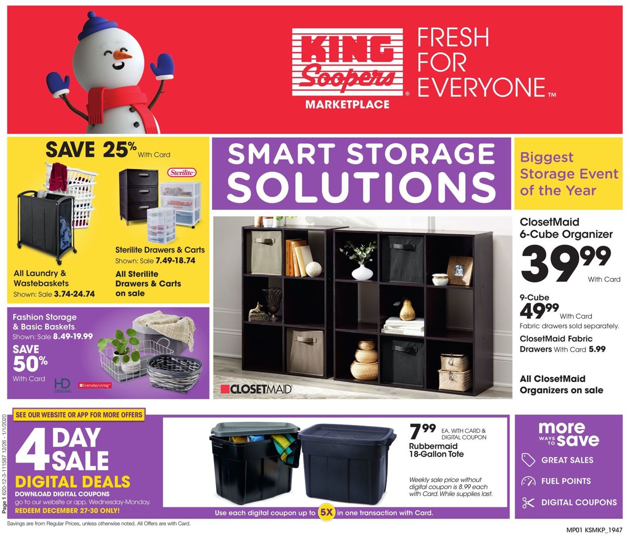 King Soopers Ad from 12/26/2019