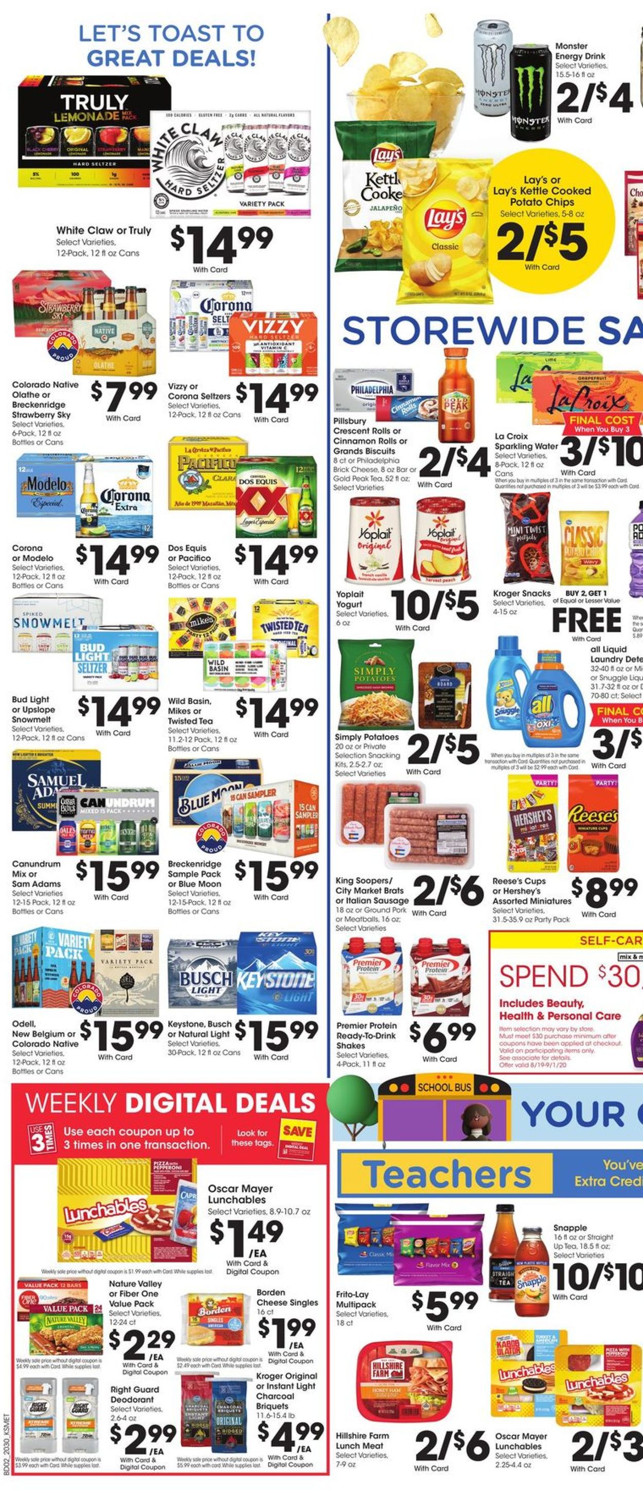 King Soopers Ad from 08/26/2020