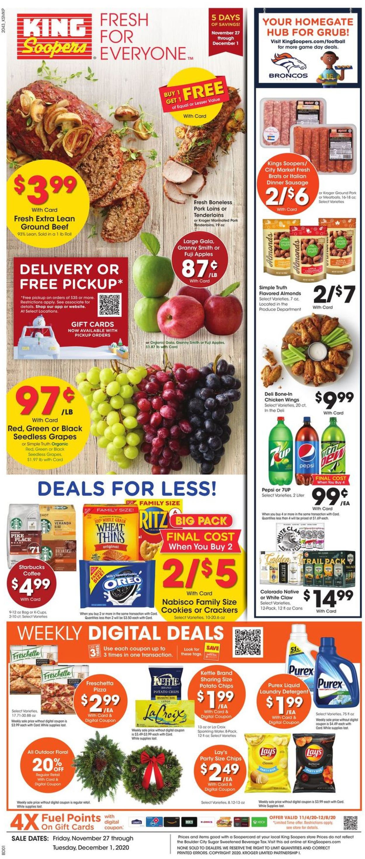 King Soopers Ad from 11/27/2020