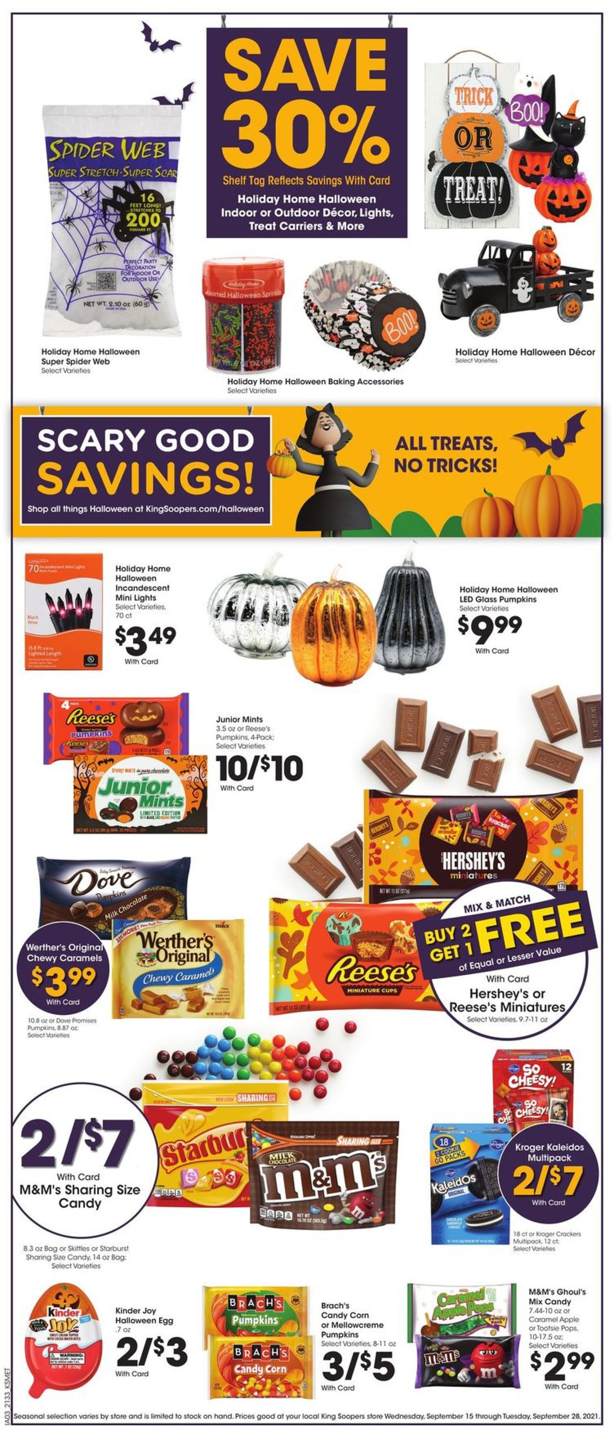 King Soopers Ad from 09/15/2021