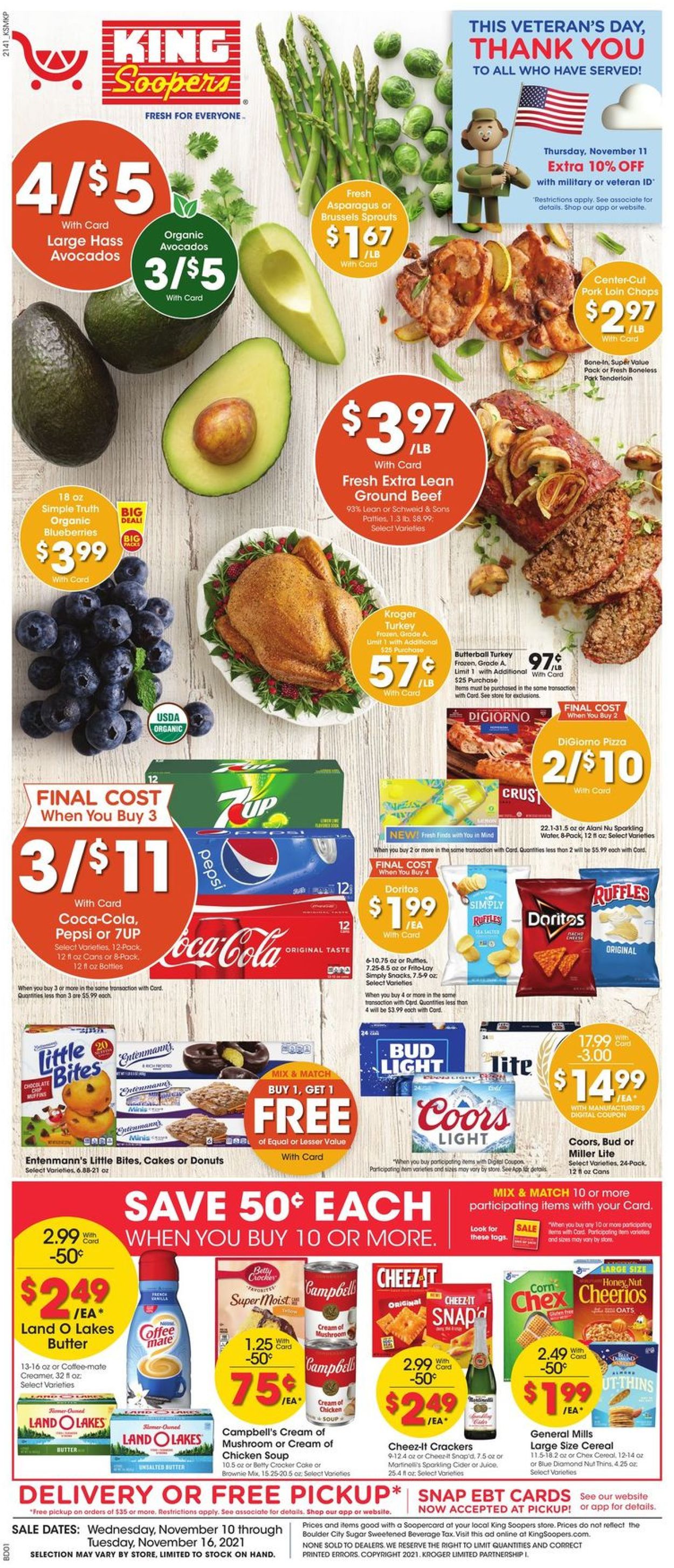 King Soopers Ad from 11/10/2021
