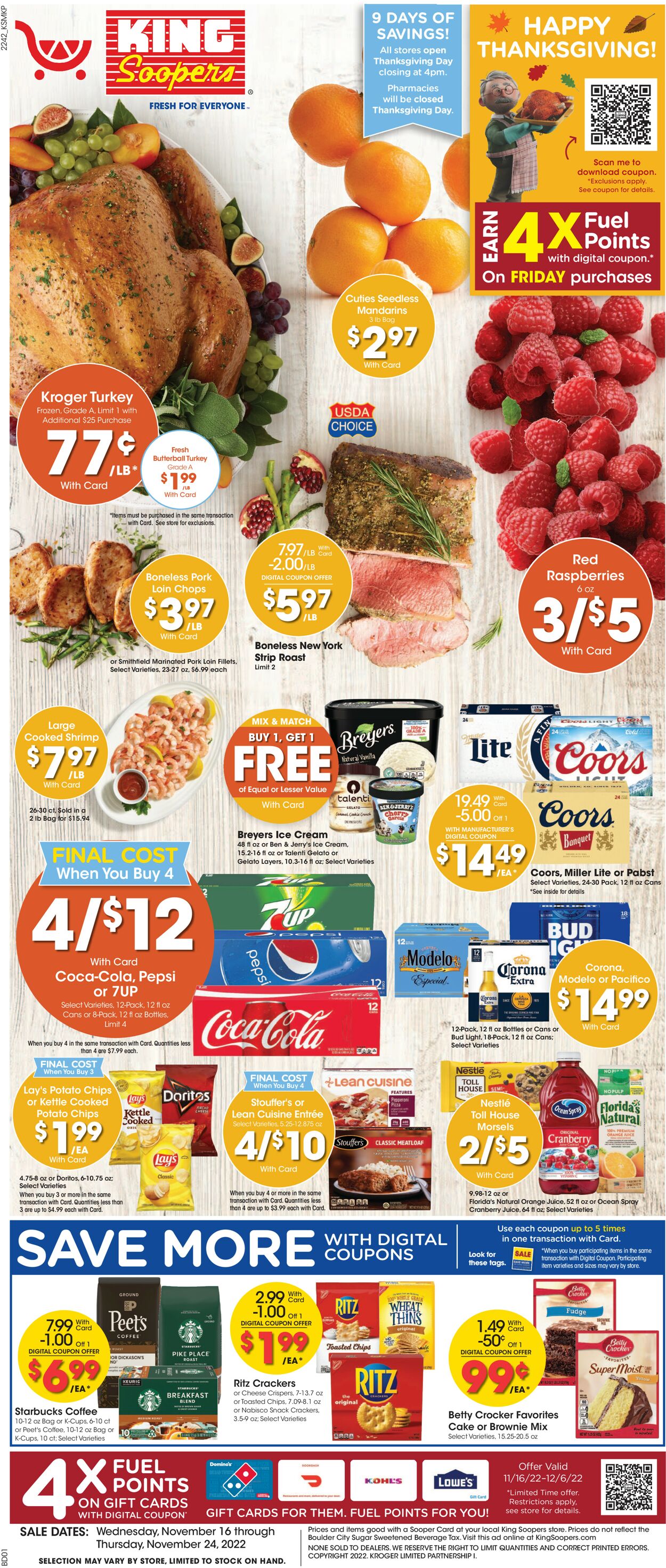 King Soopers Ad from 11/16/2022