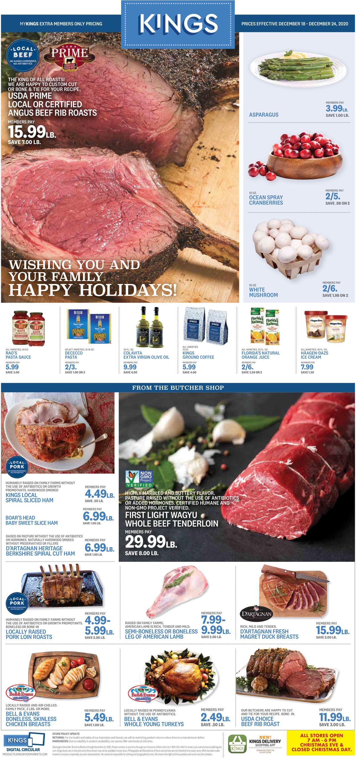 Kings Food Markets Ad from 12/18/2020