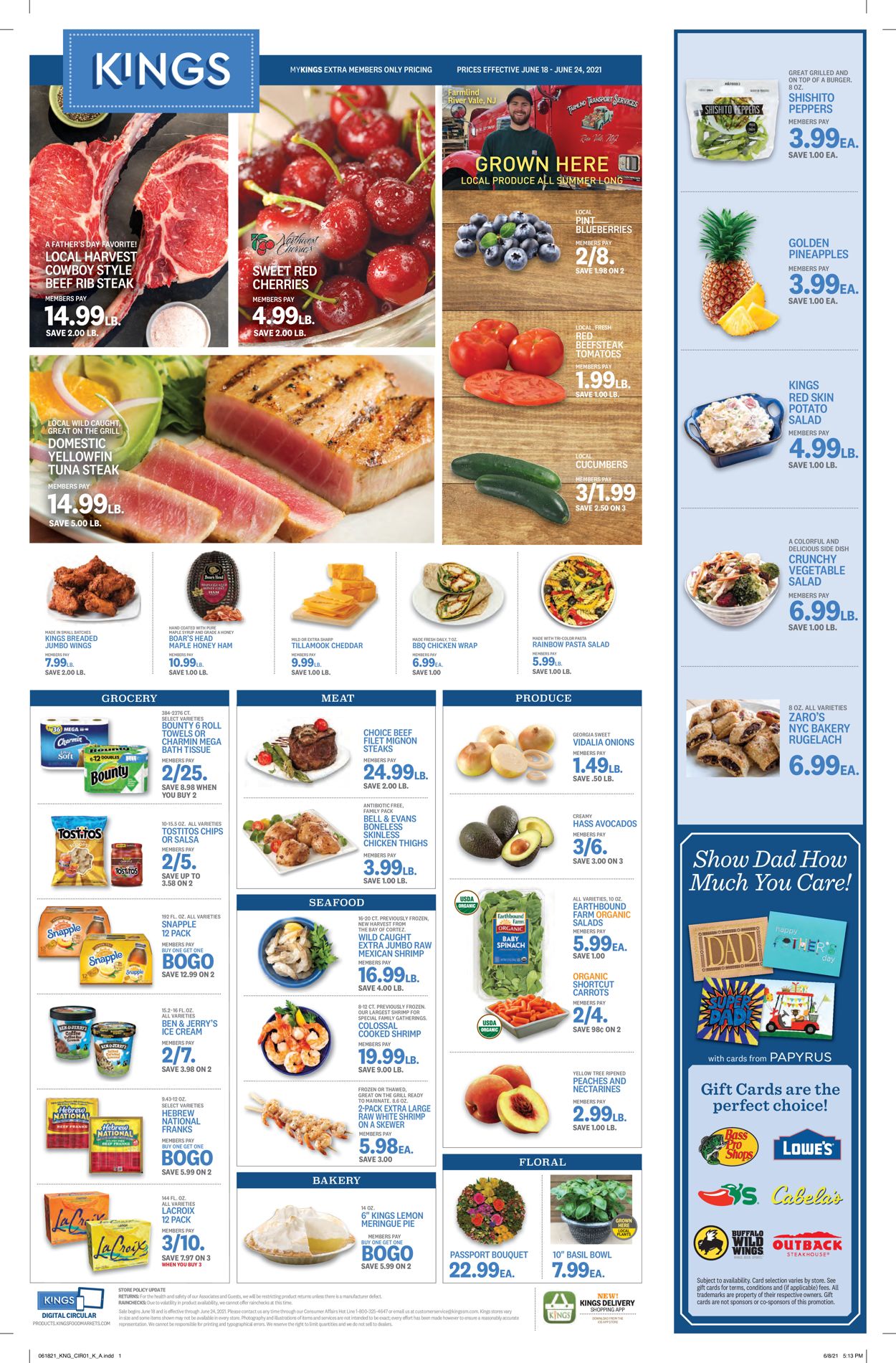 Kings Food Markets Ad from 06/18/2021