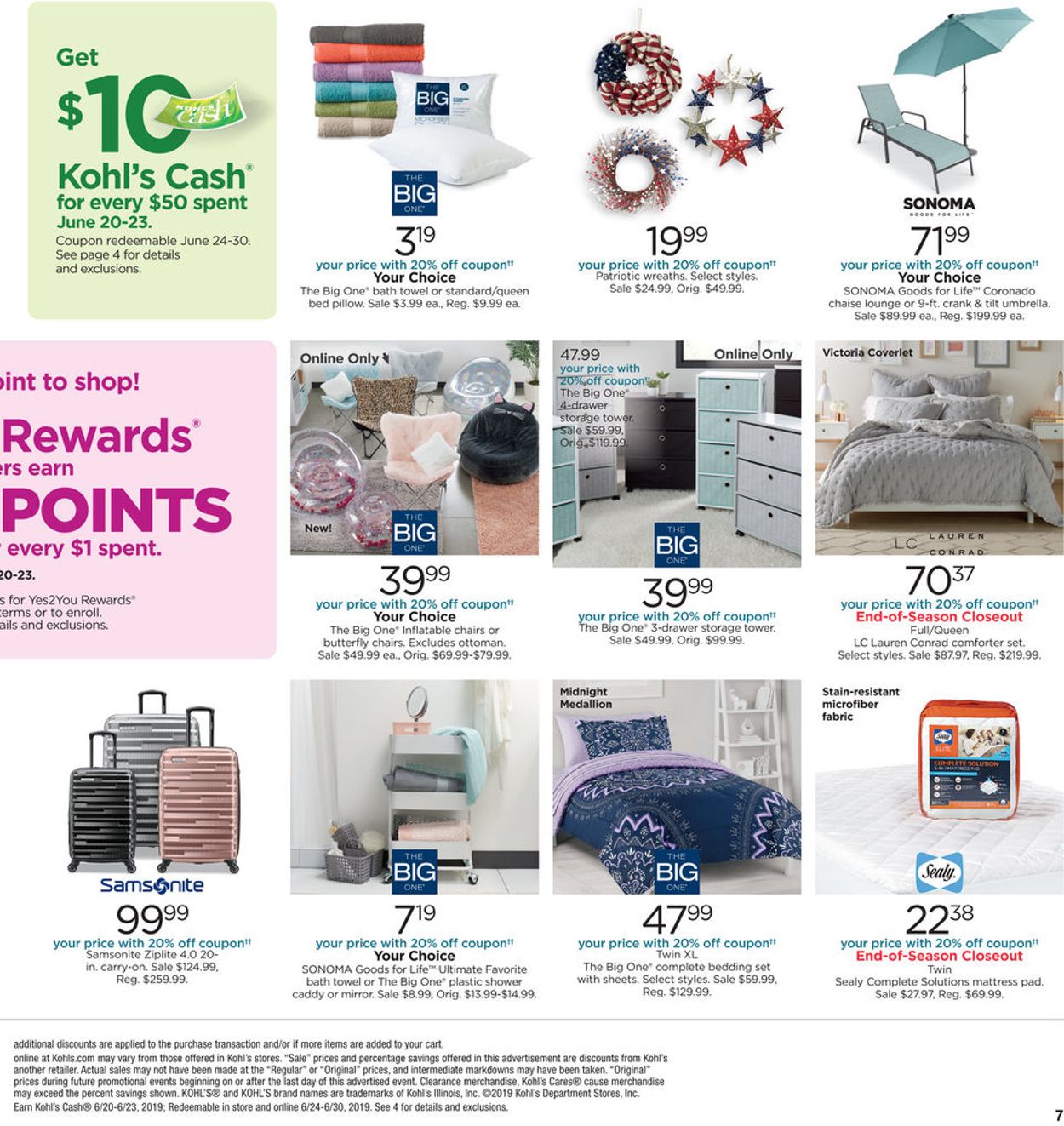 Kohl's Ad from 06/20/2019