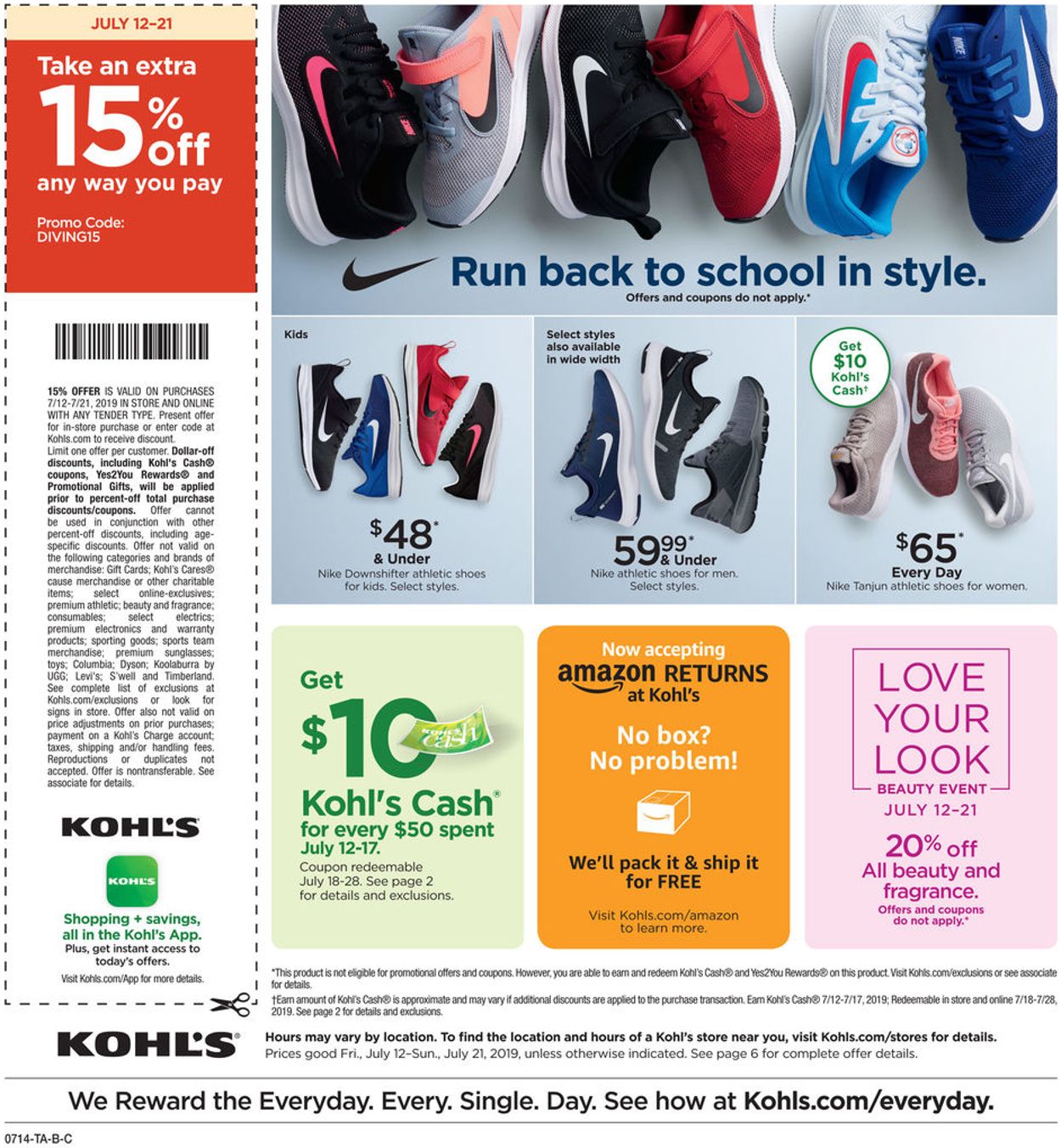 Kohl's Ad from 07/12/2019