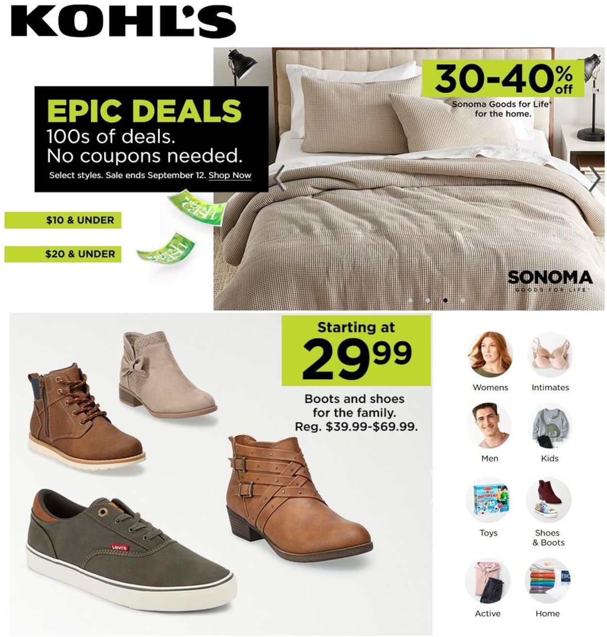 Kohl's Ad from 09/08/2021