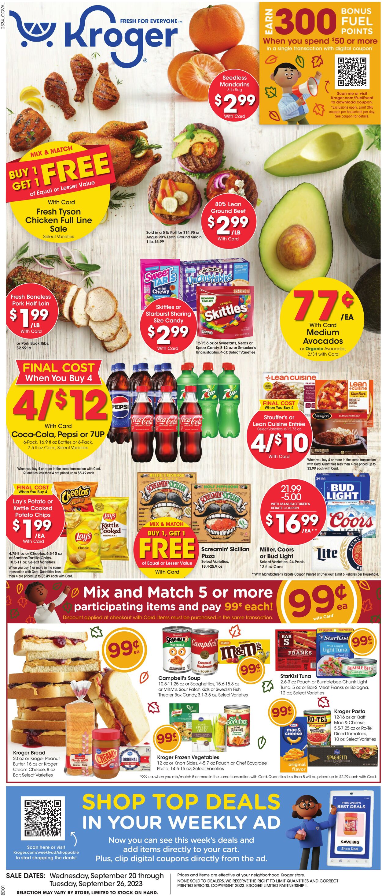 Kroger Ad from 09/20/2023