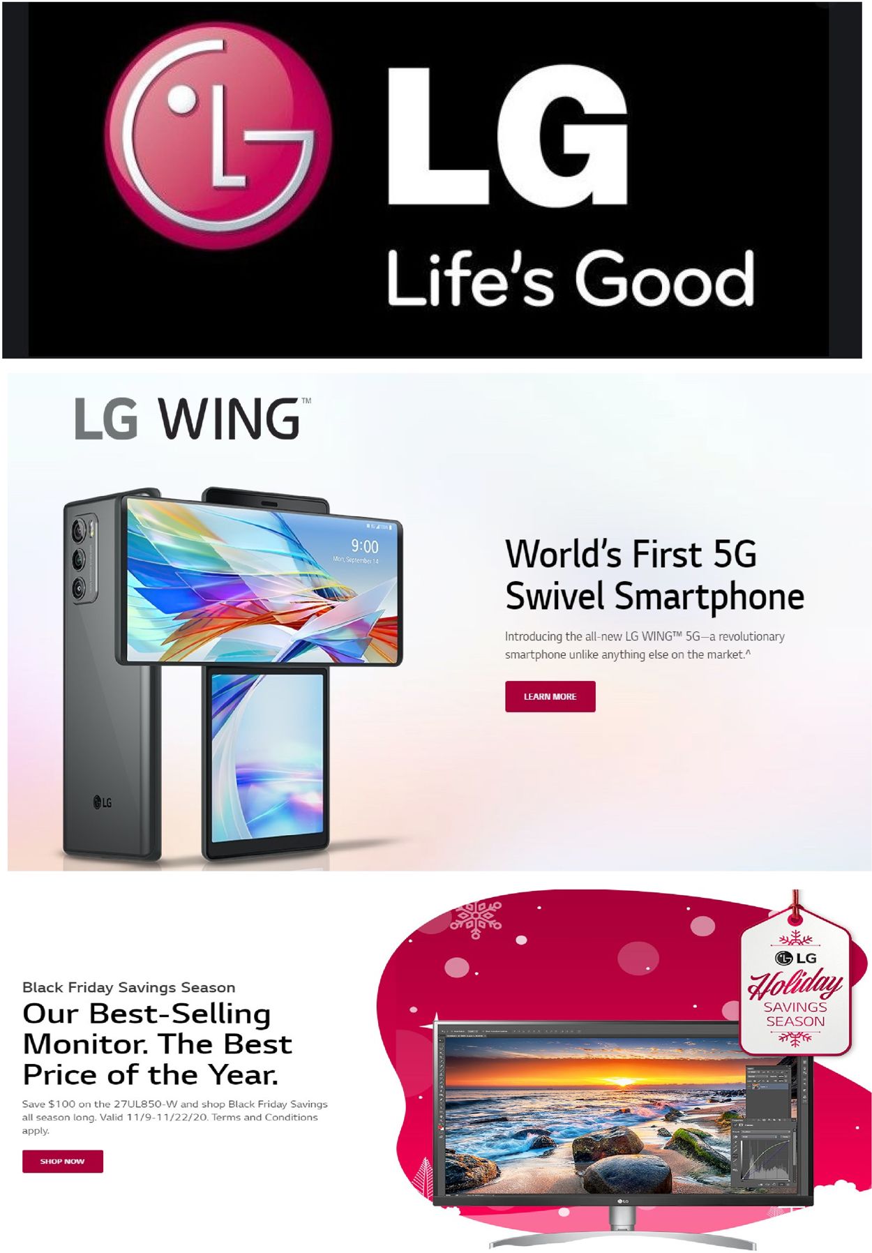 LG Ad from 11/25/2020