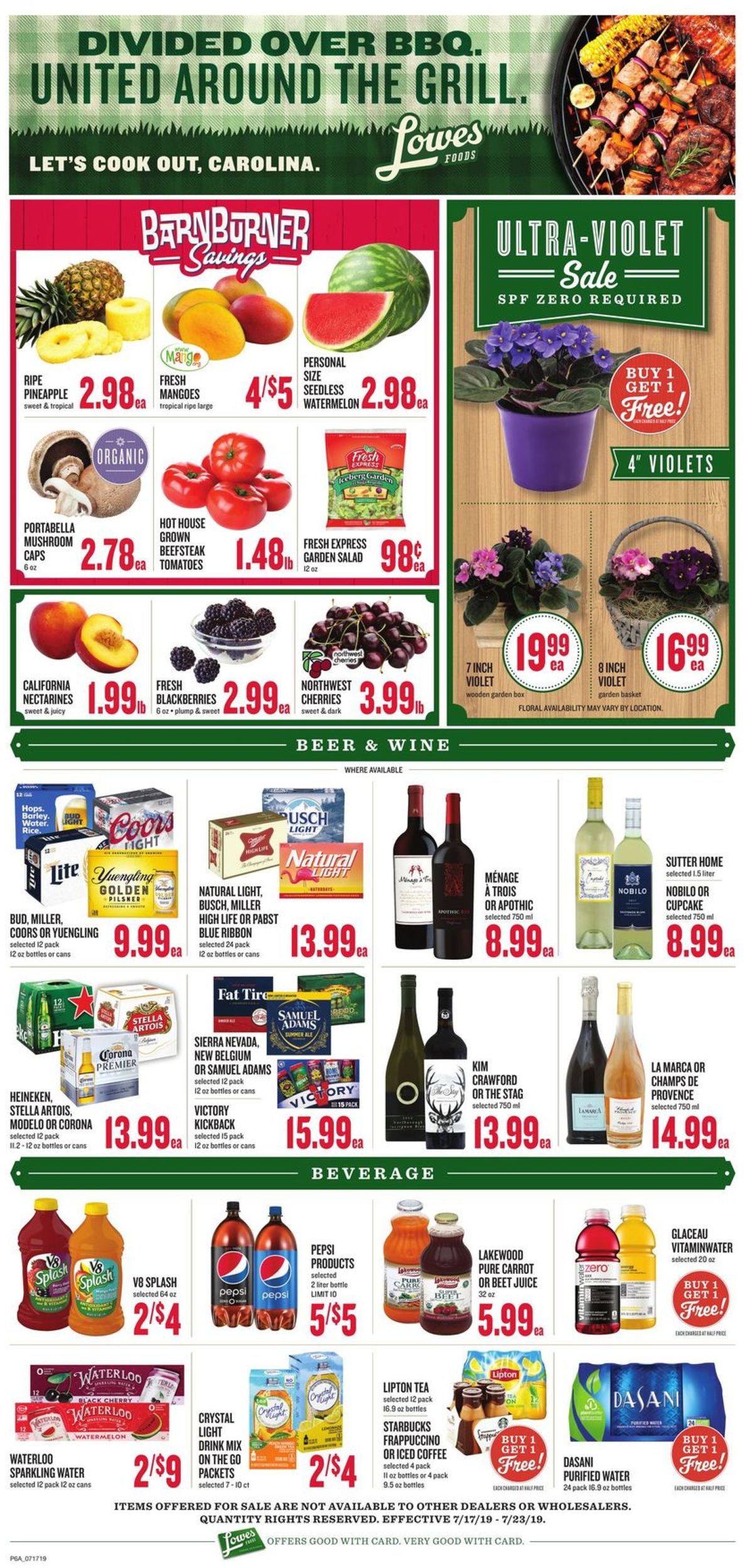 Lowes Foods Ad from 07/19/2019