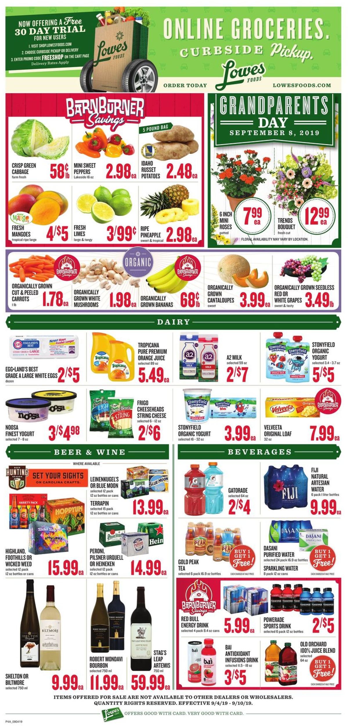Lowes Foods Ad from 09/04/2019