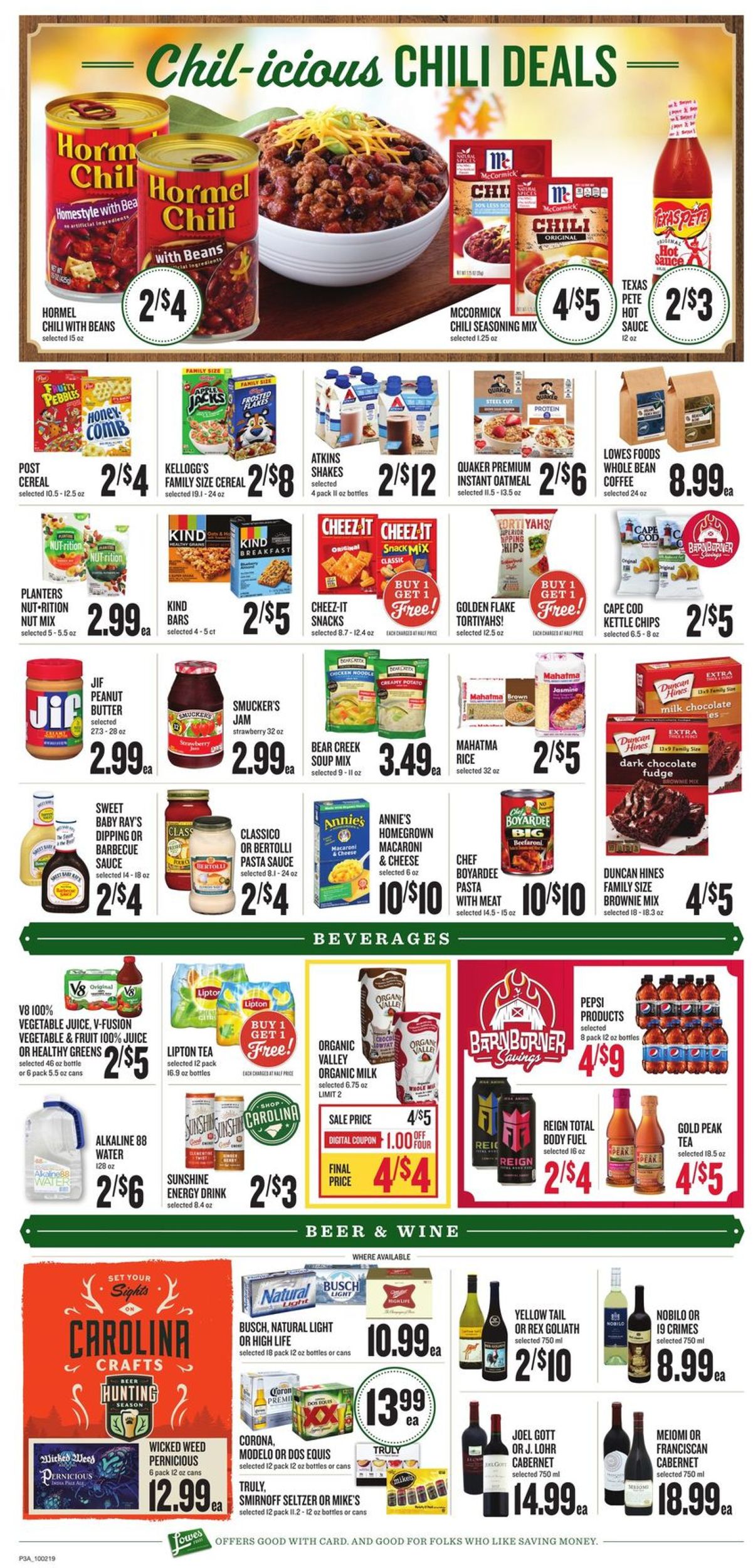 Lowes Foods Ad from 10/02/2019