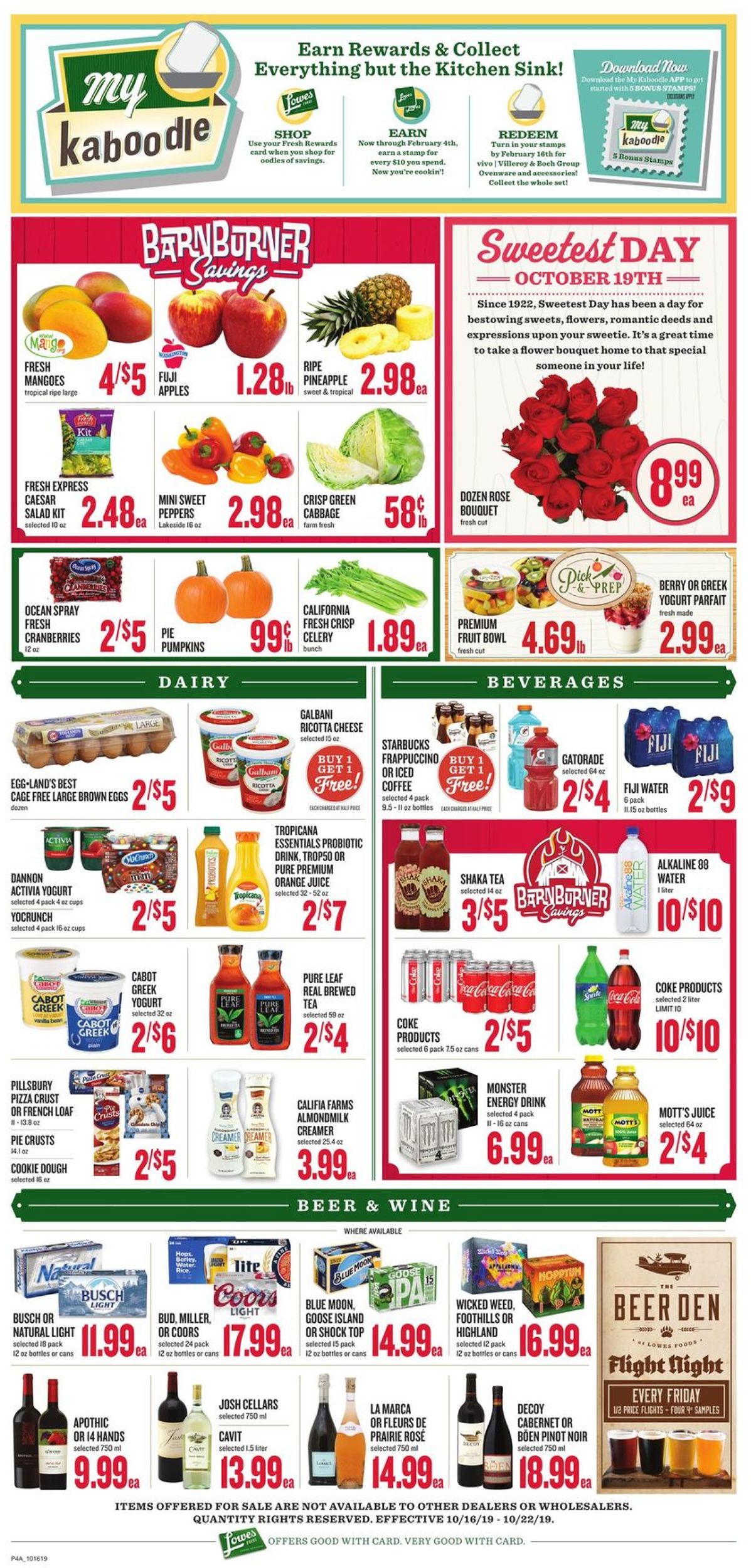Lowes Foods Ad from 10/16/2019