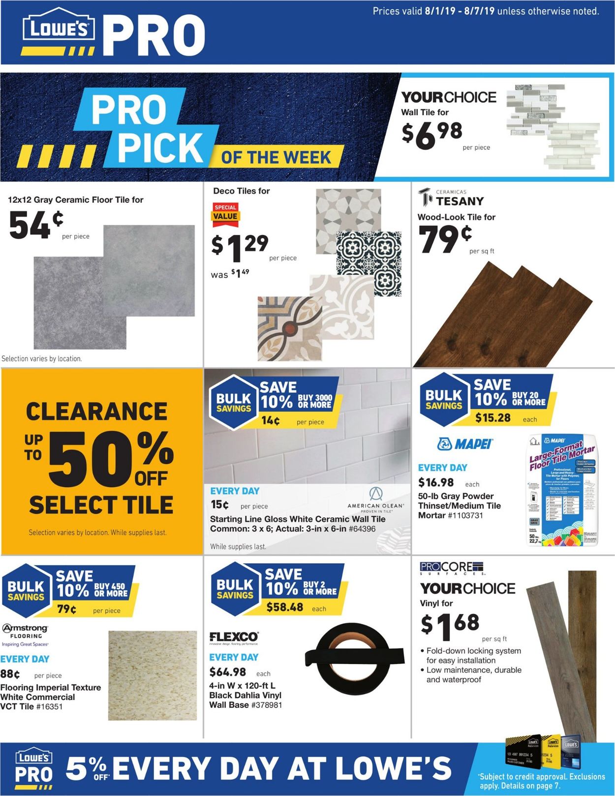 Lowe's Ad from 08/01/2019