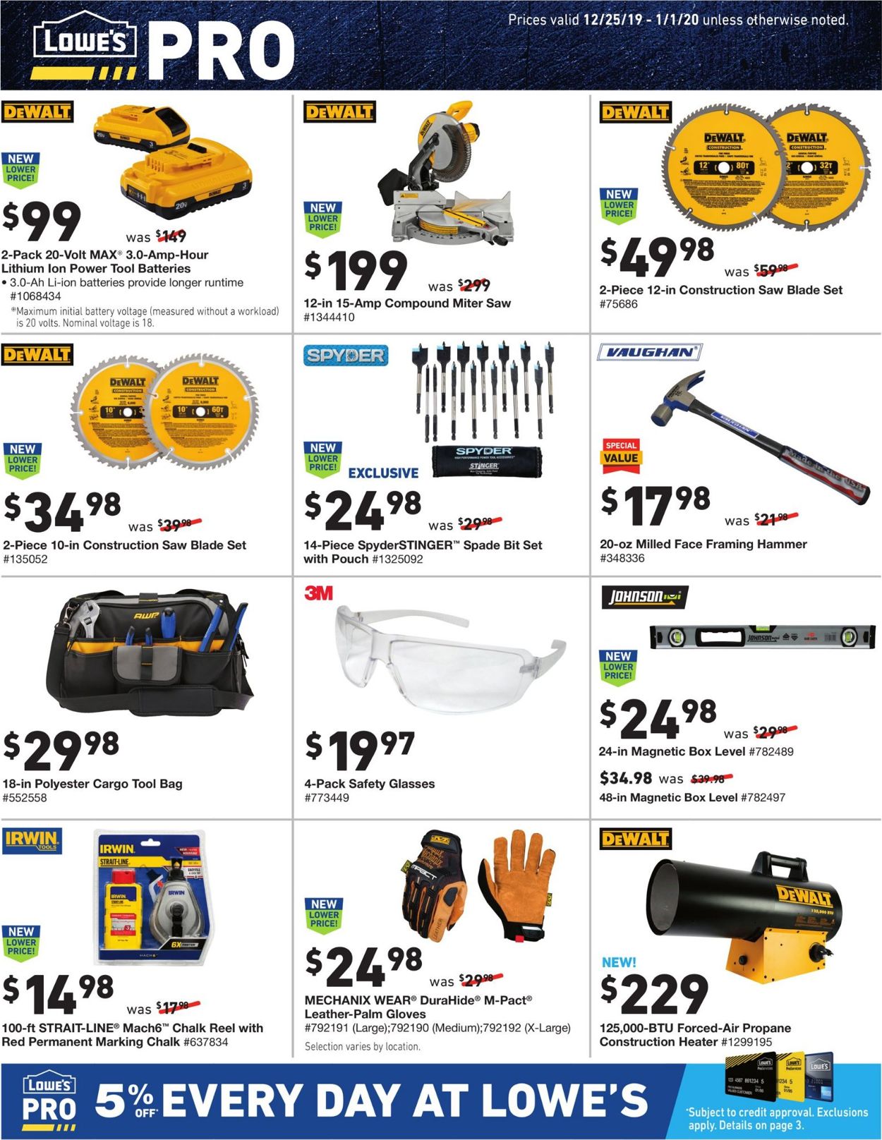 Lowe's Ad from 12/25/2019