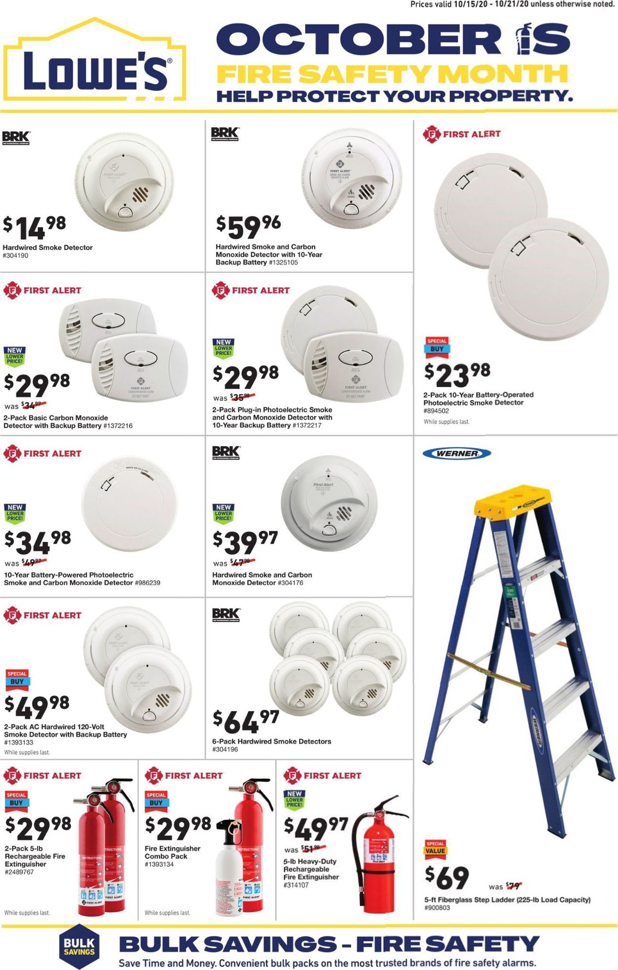 Lowe's Ad from 10/15/2020