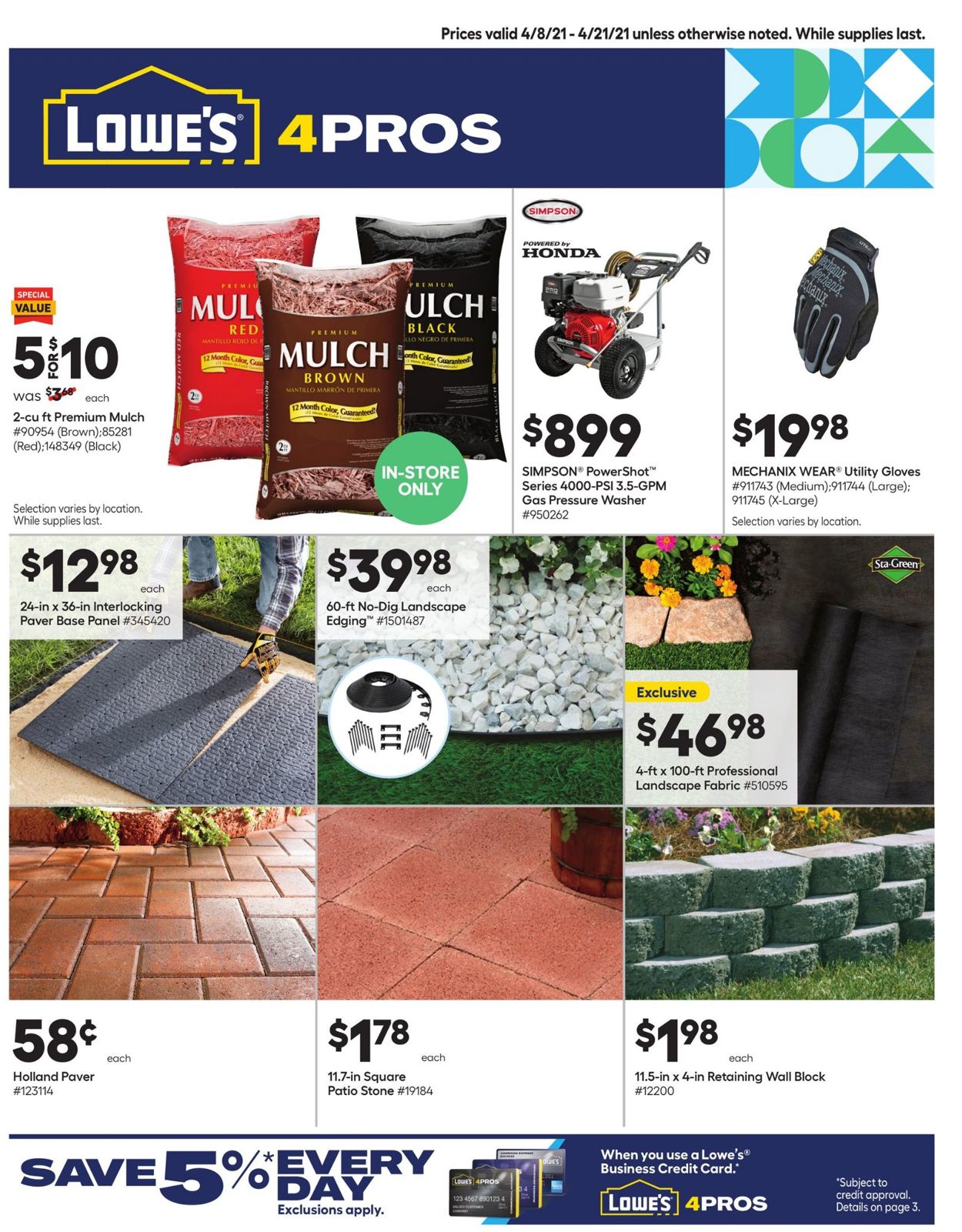 Lowe's Ad from 04/08/2021