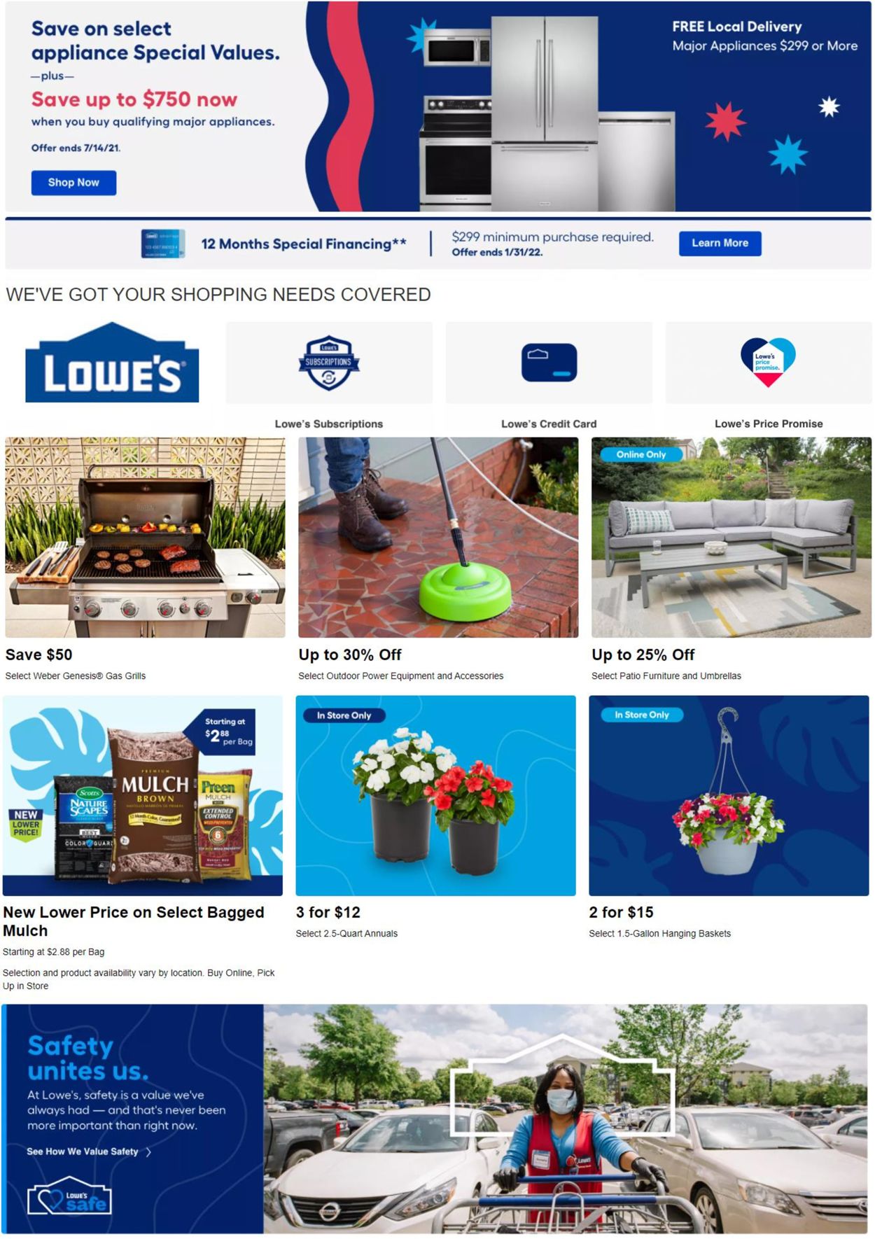 Lowe's Ad from 07/08/2021