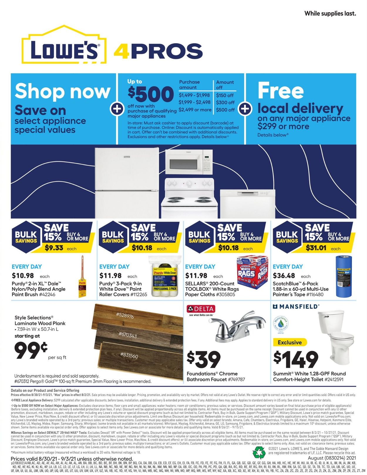 Lowe's Ad from 08/30/2021