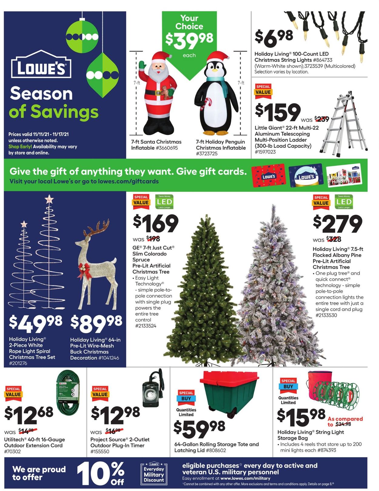 Lowe's Ad from 11/11/2021