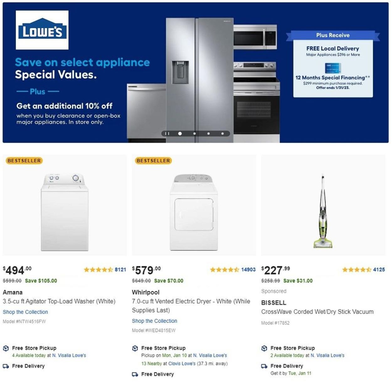 Lowe's Ad from 01/03/2022