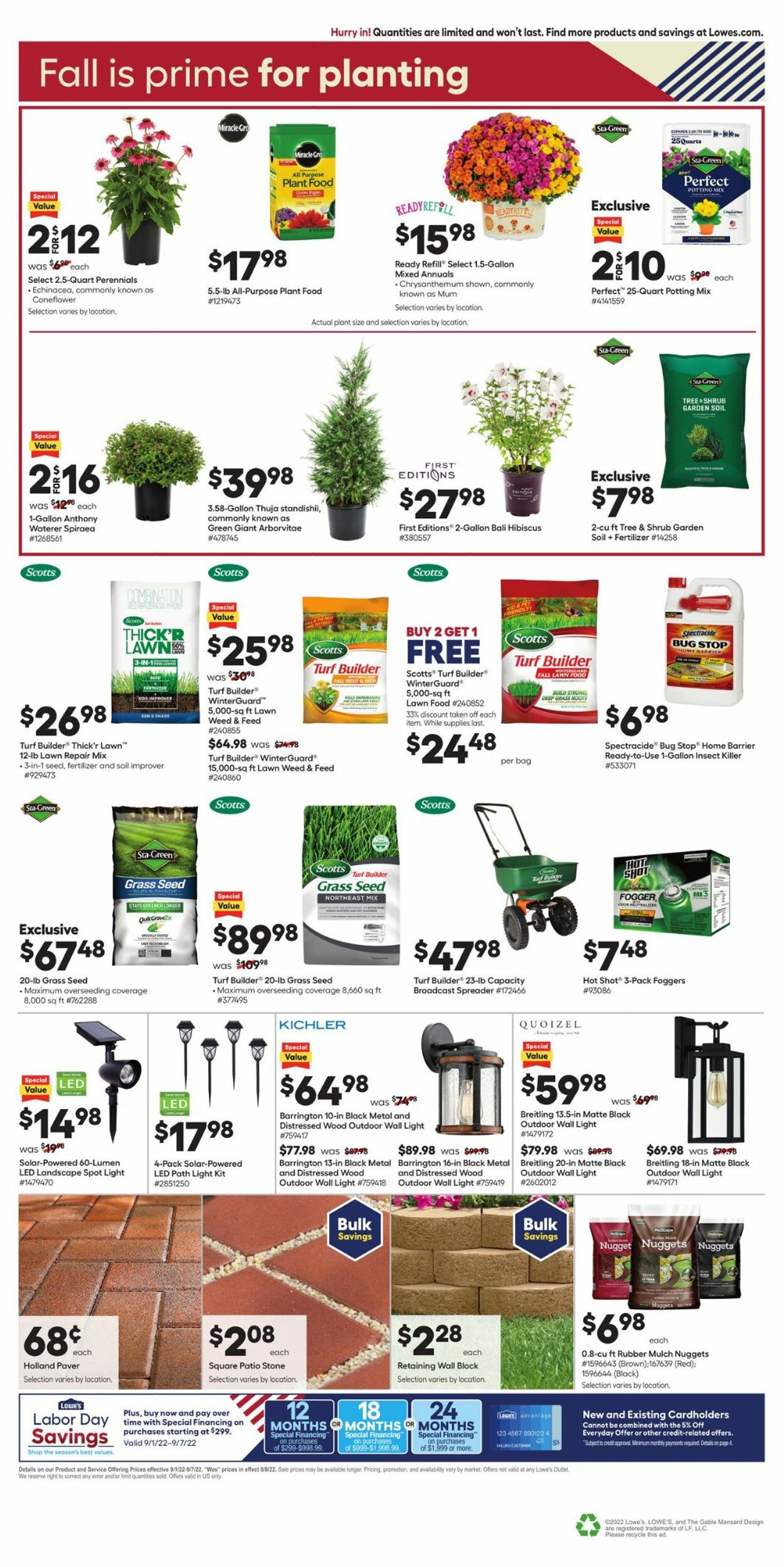 Lowe's Ad from 09/01/2022