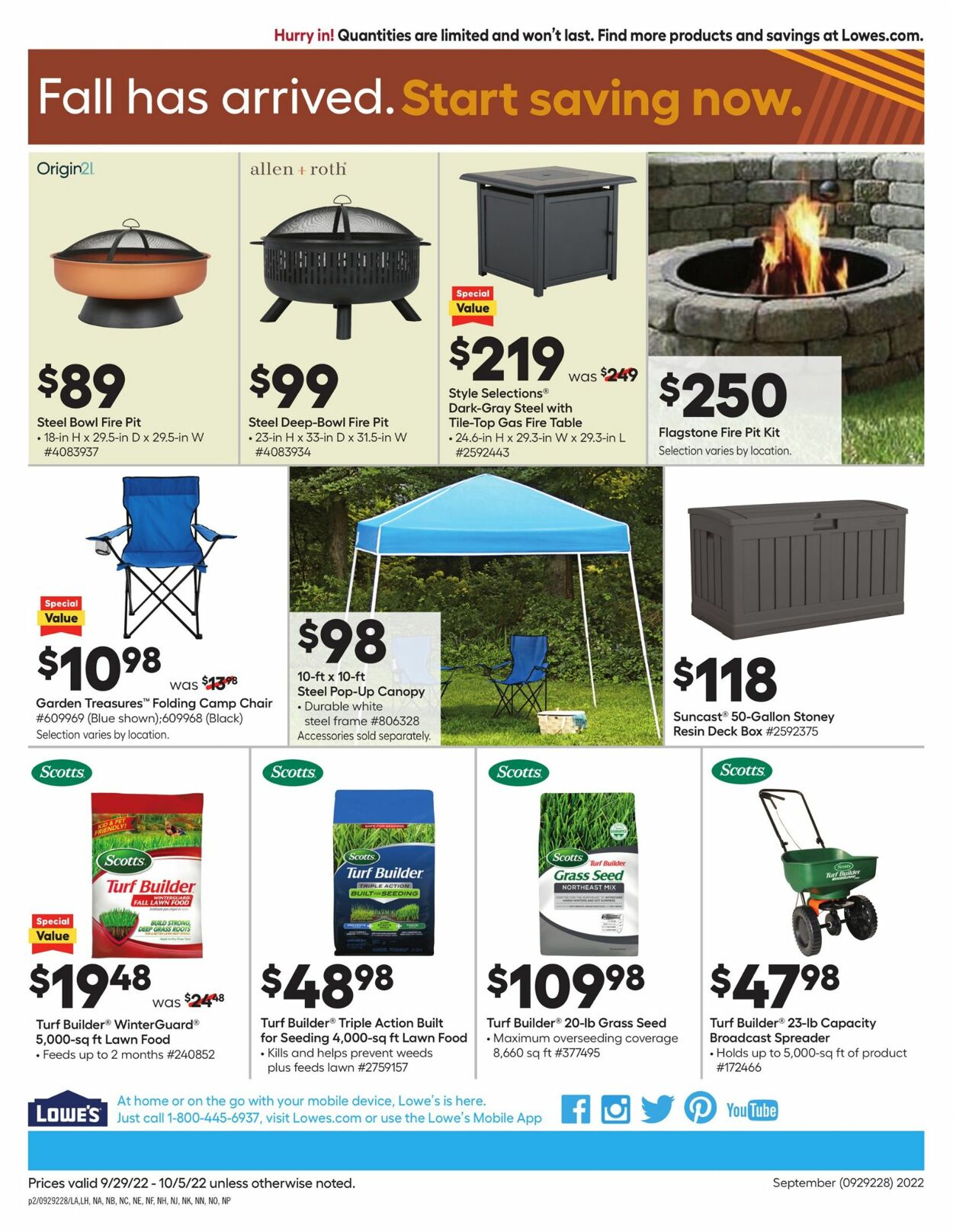 Lowe's Ad from 09/29/2022