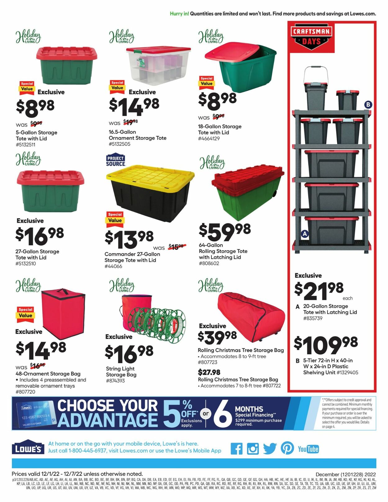 Lowe's Ad from 12/01/2022