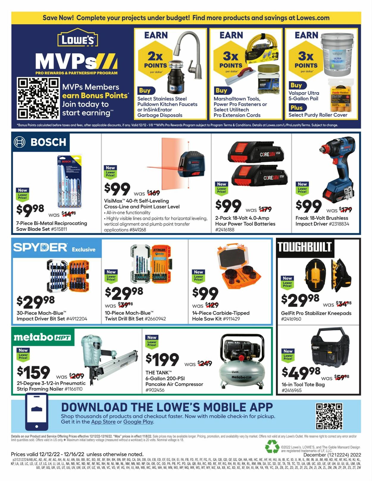 Lowe's Ad from 12/12/2022
