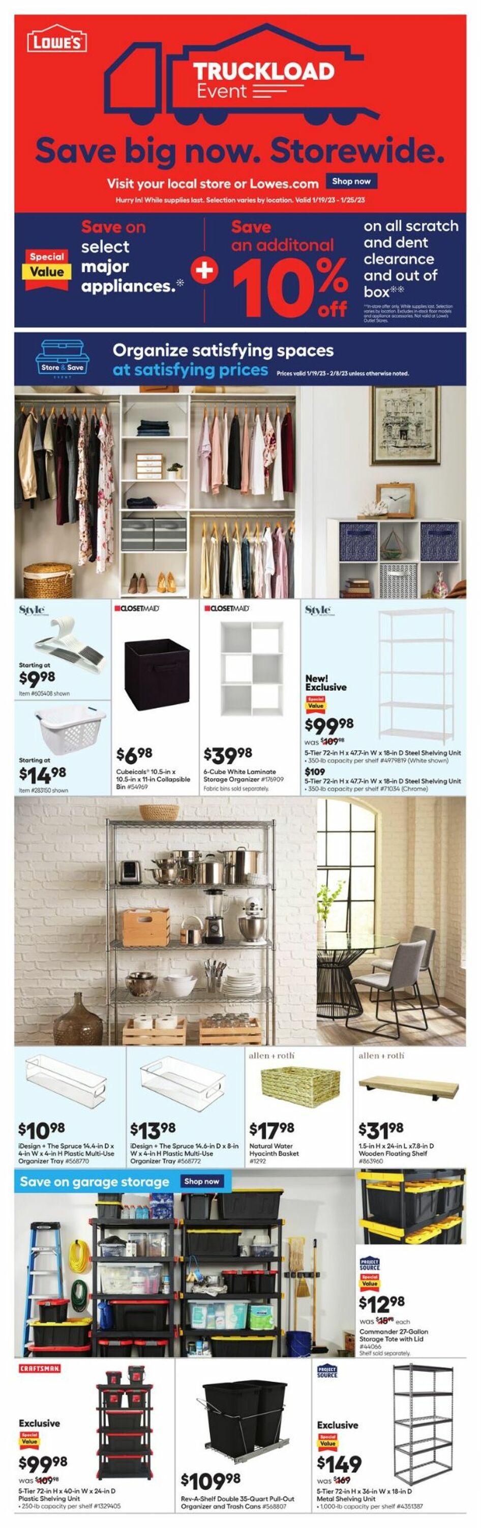 Lowe's Ad from 01/19/2023
