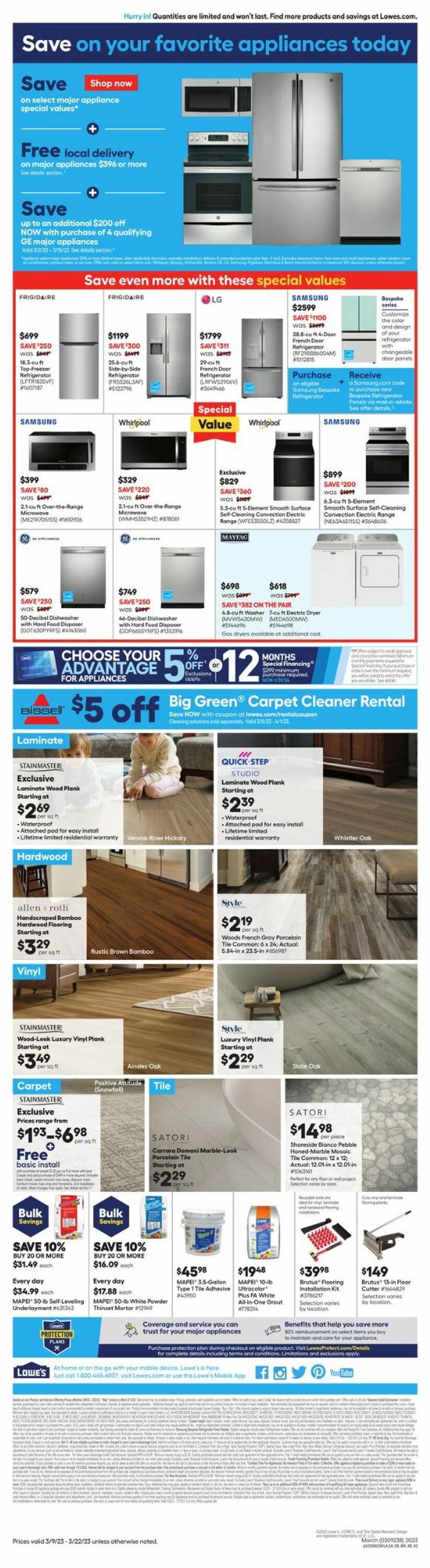 Lowe's Ad from 03/09/2023