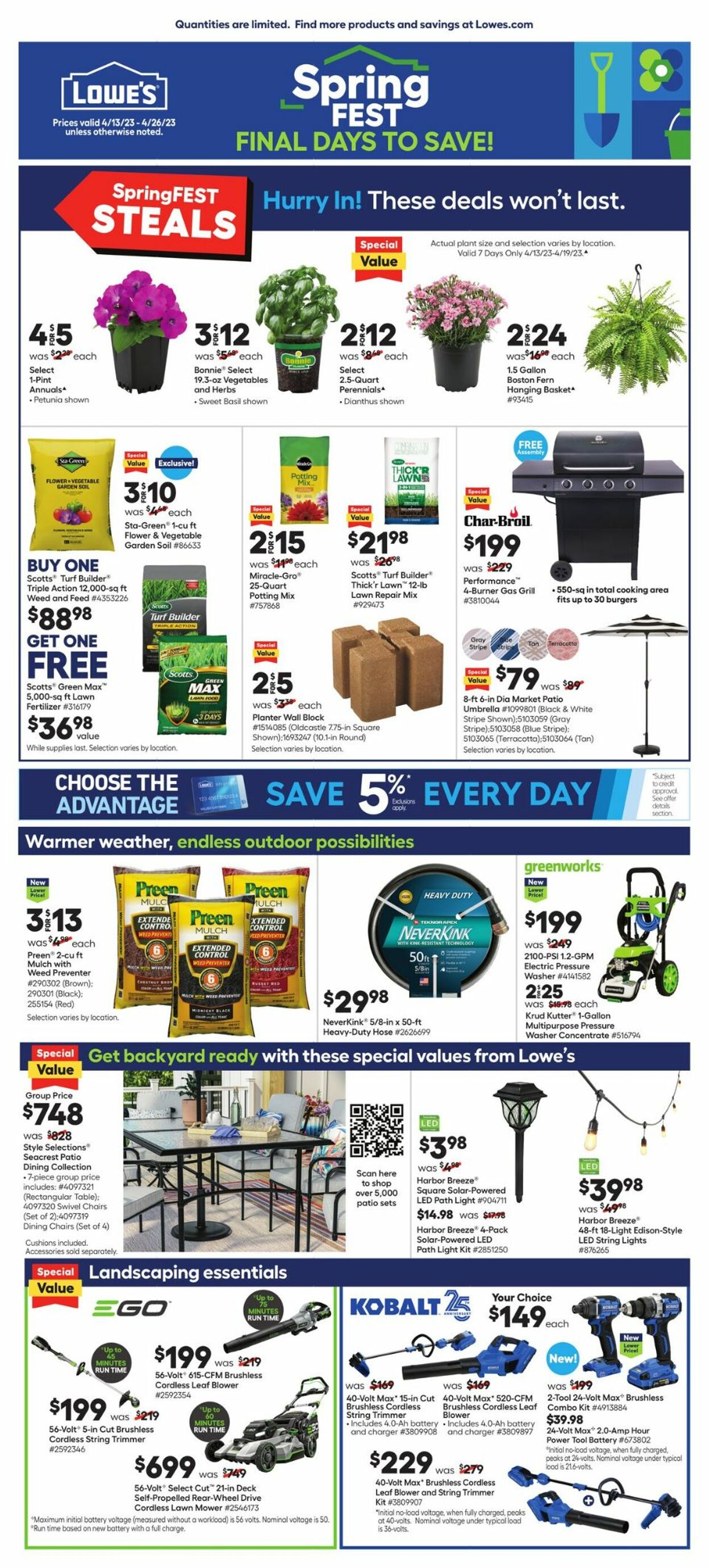 Lowe's Ad from 04/13/2023