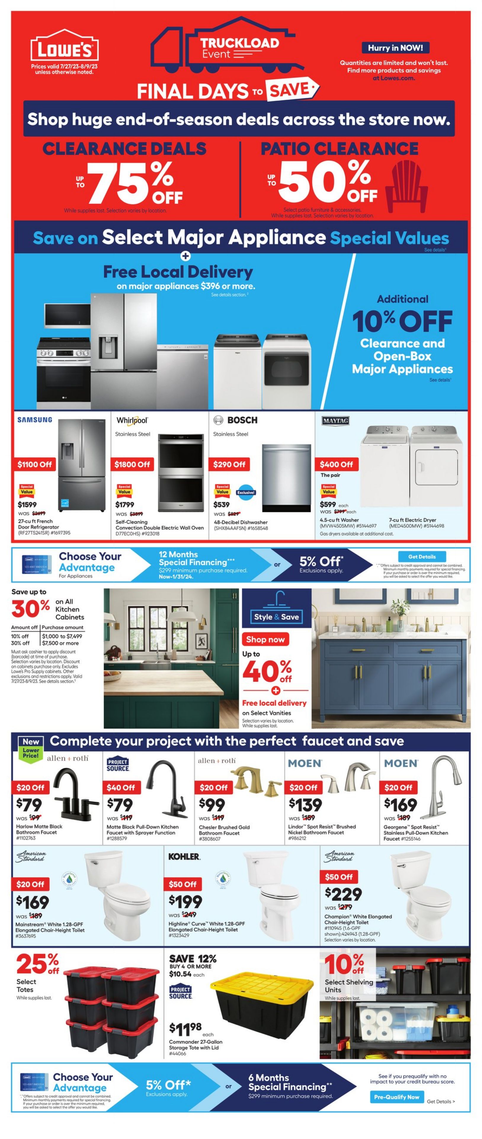Lowe's Ad from 07/27/2023