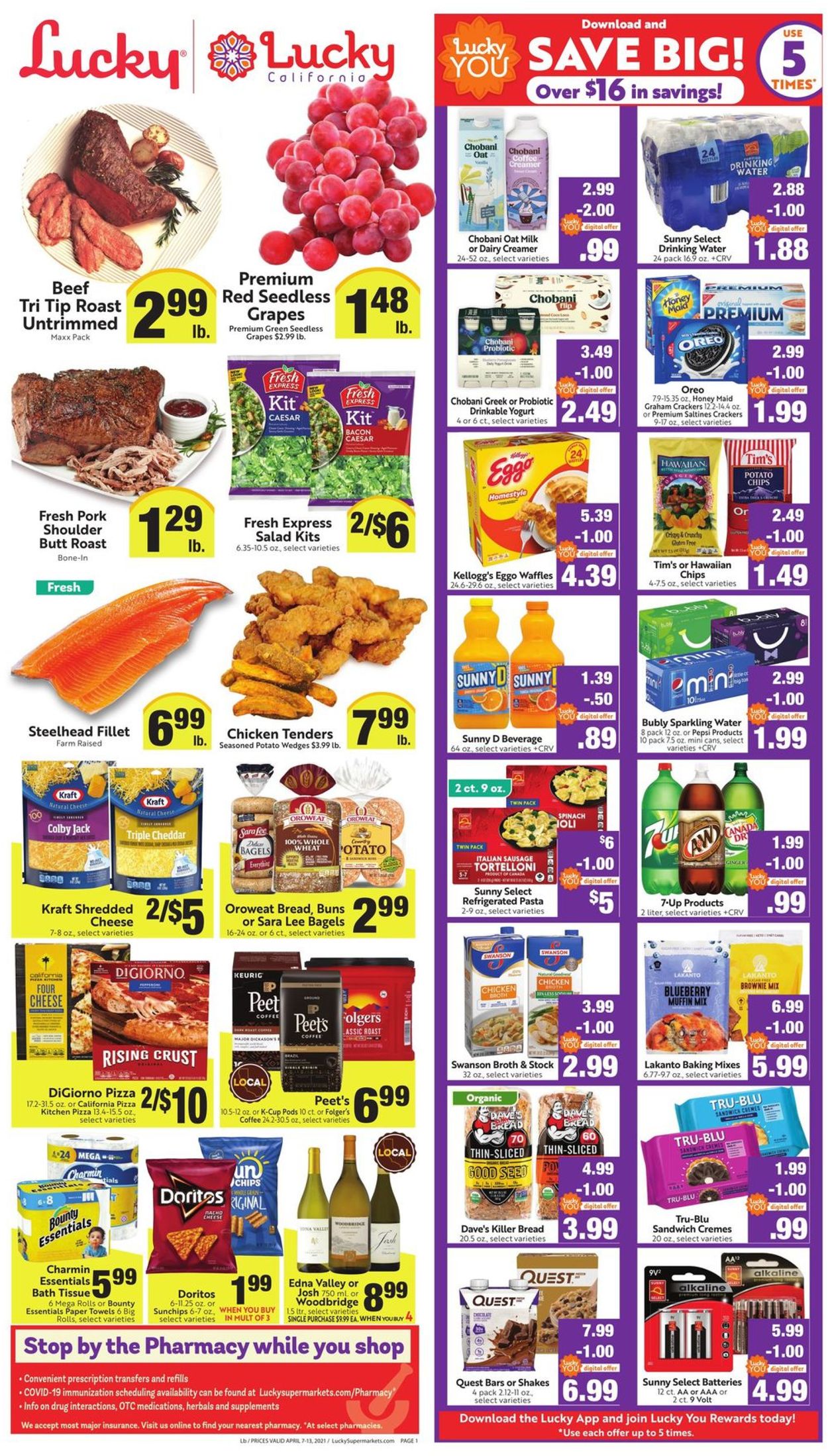 Lucky Supermarkets Ad from 04/07/2021