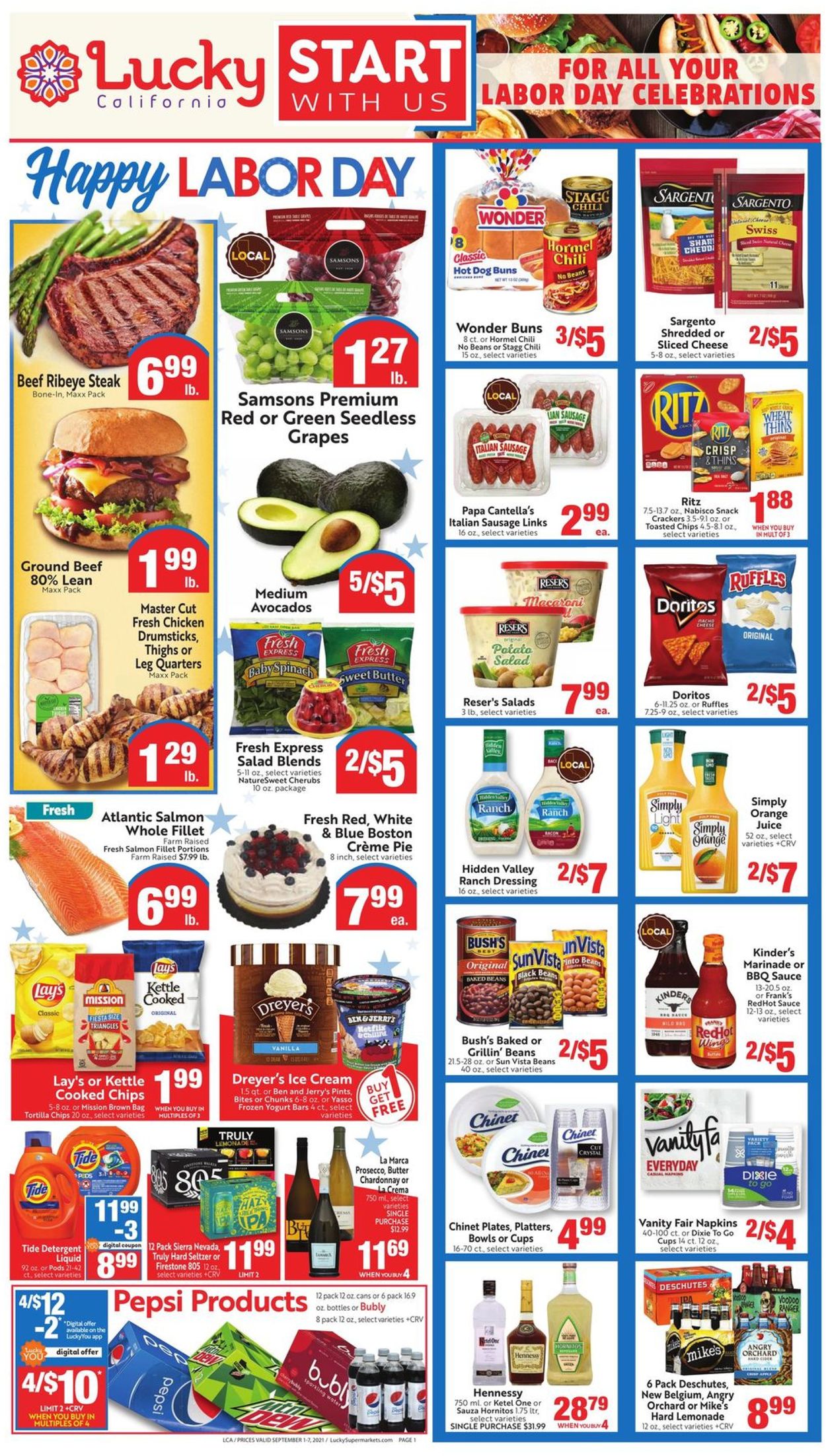 Lucky Supermarkets Ad from 09/01/2021