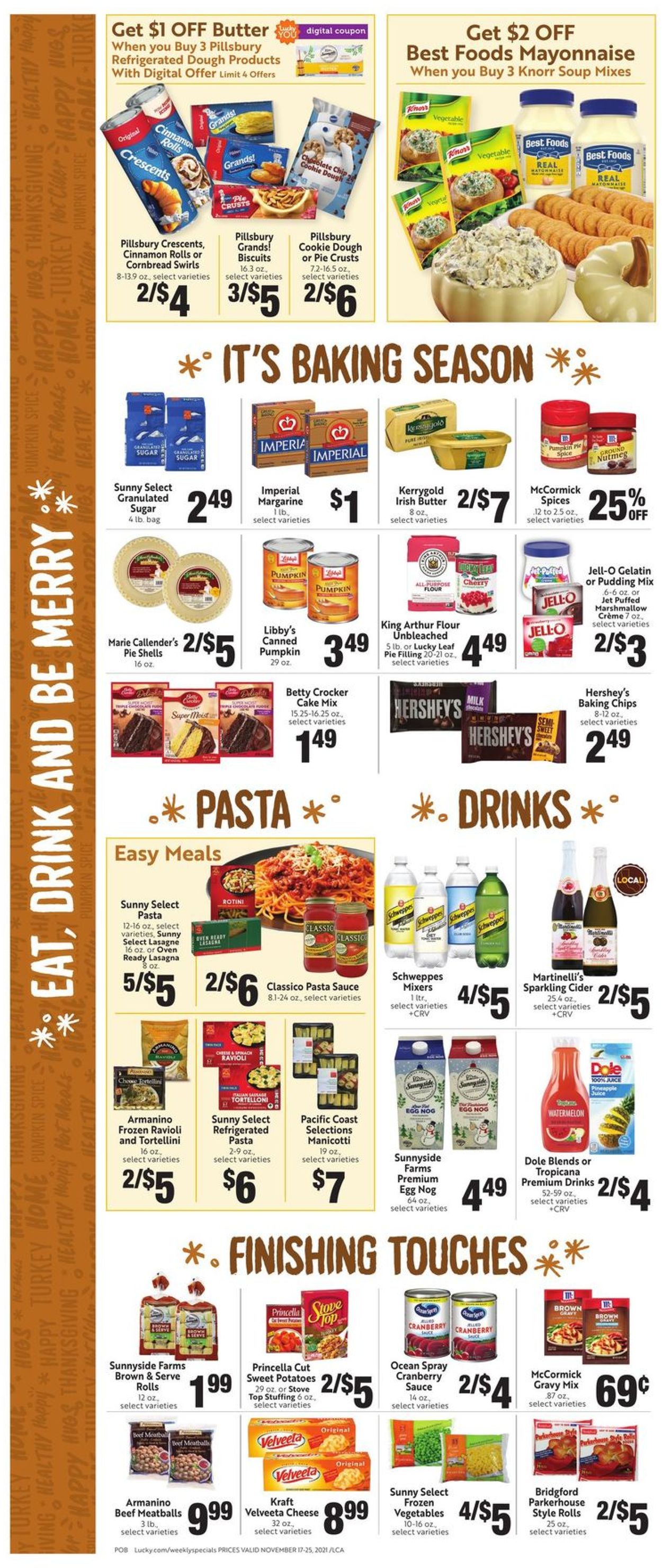 Lucky Supermarkets Ad from 11/17/2021