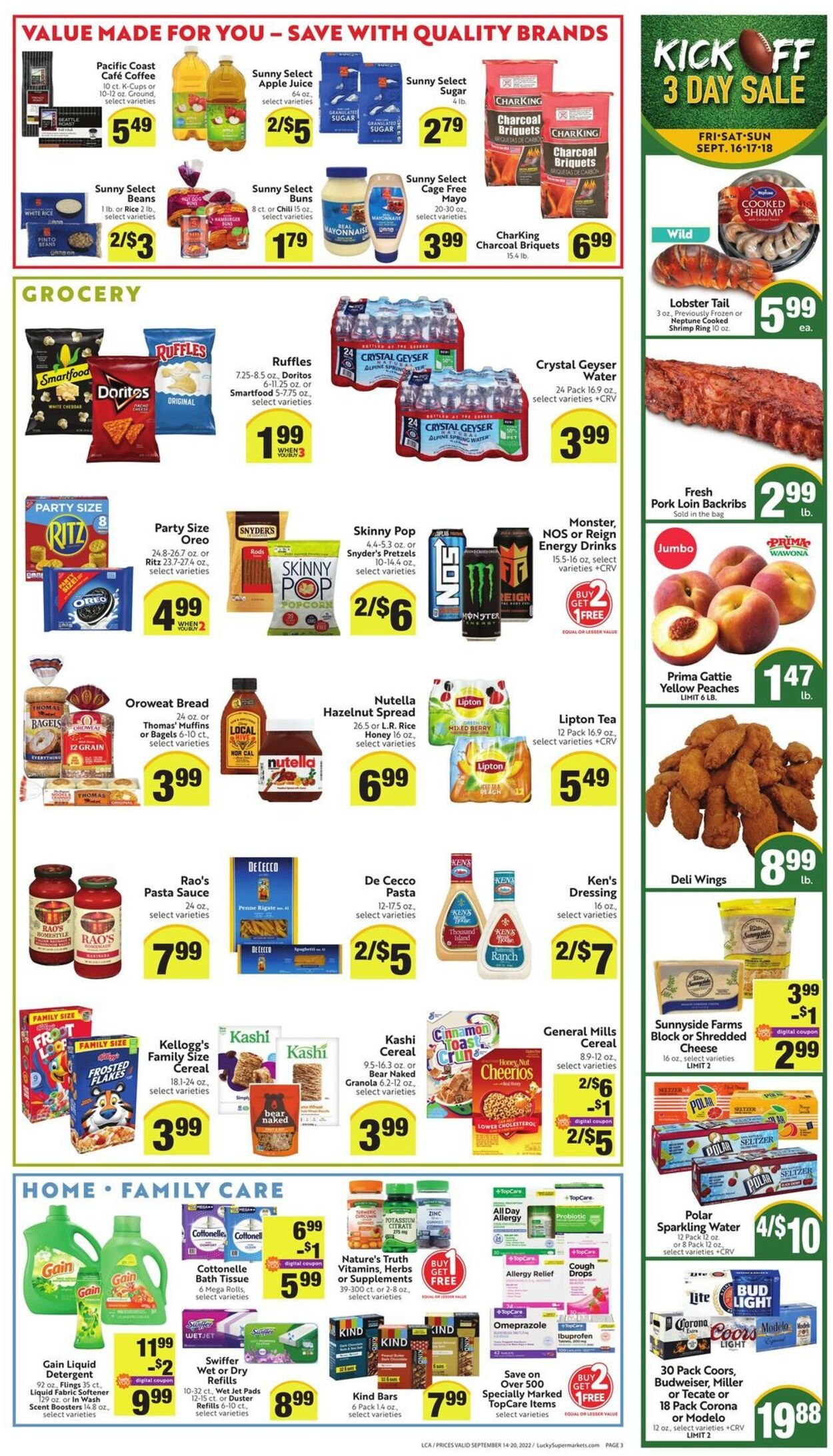 Lucky Supermarkets Ad from 09/14/2022