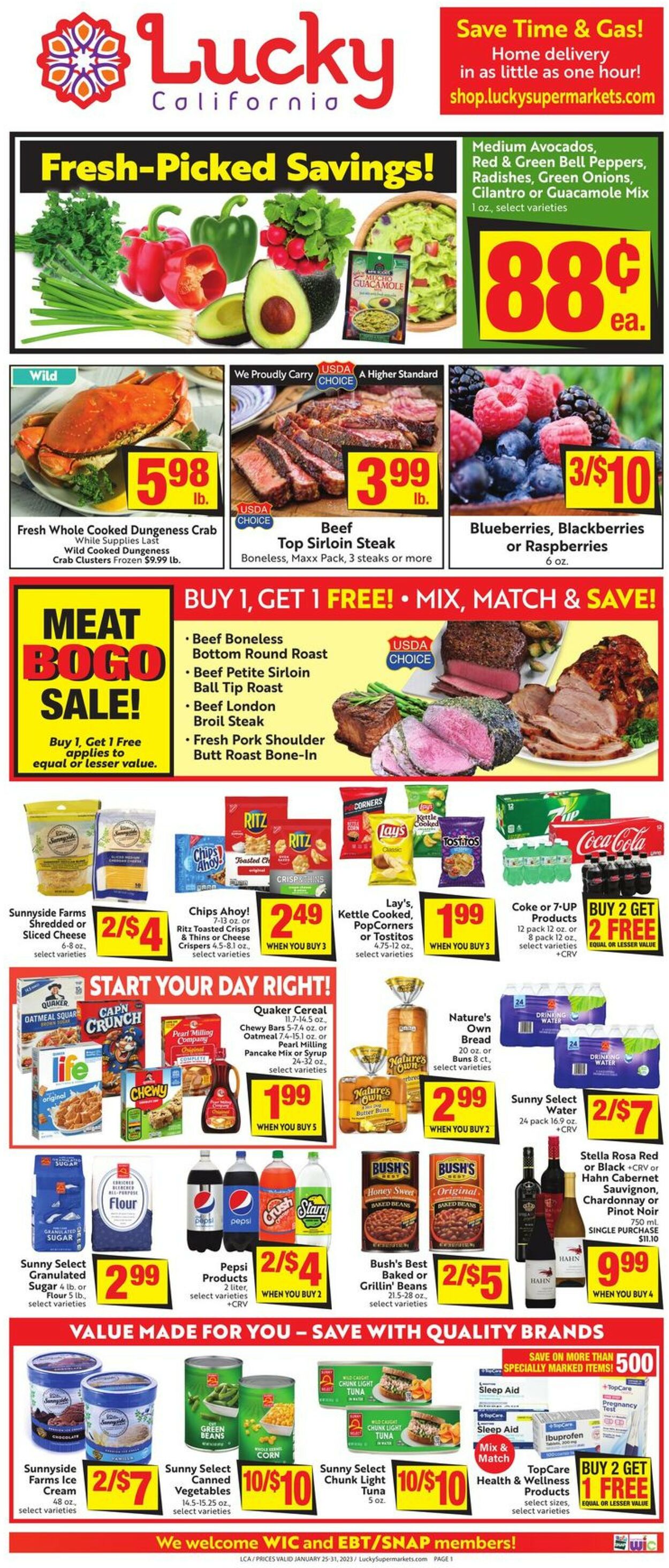 Lucky Supermarkets Ad from 01/25/2023