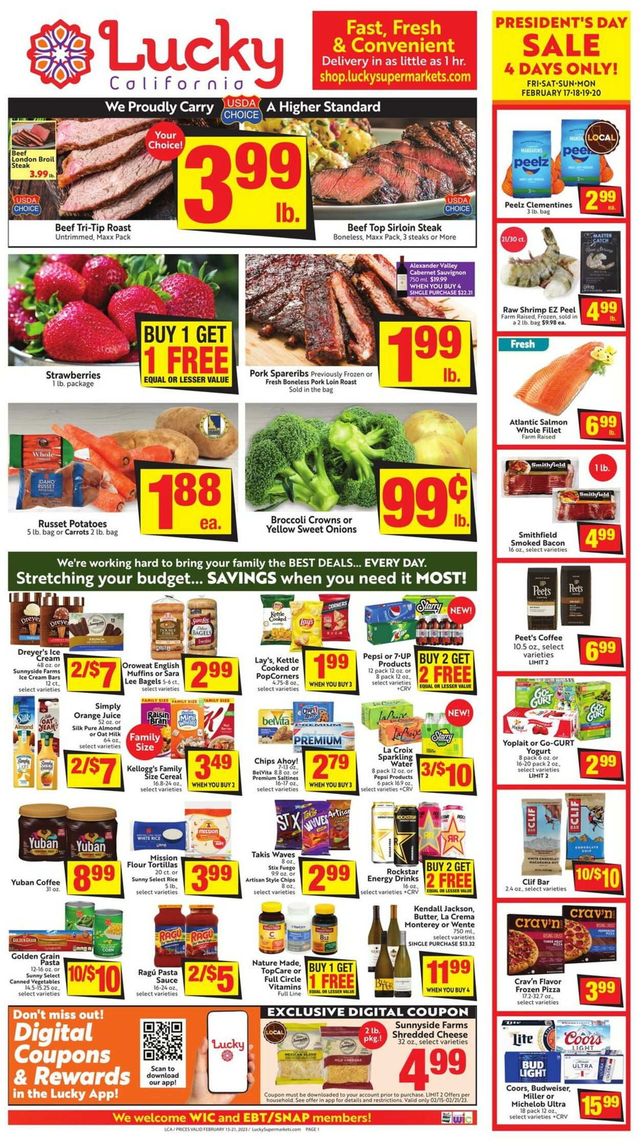 Lucky Supermarkets Ad from 02/15/2023
